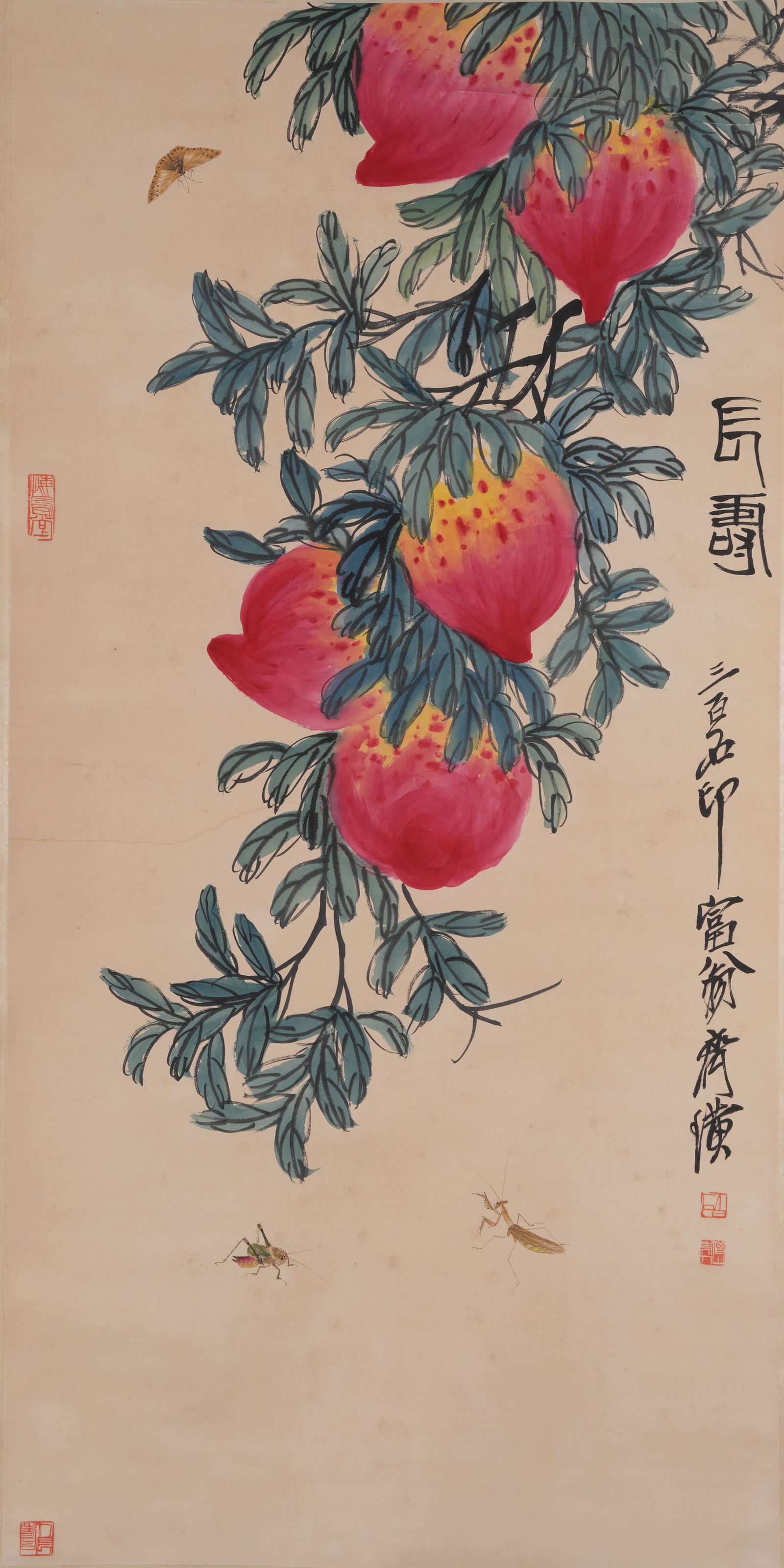 A LANDSCAPE PAINTING ON PAPER BY QI BAISHI.齊白石: Landscape Painting on Paper by Qi Baishi.齊白石