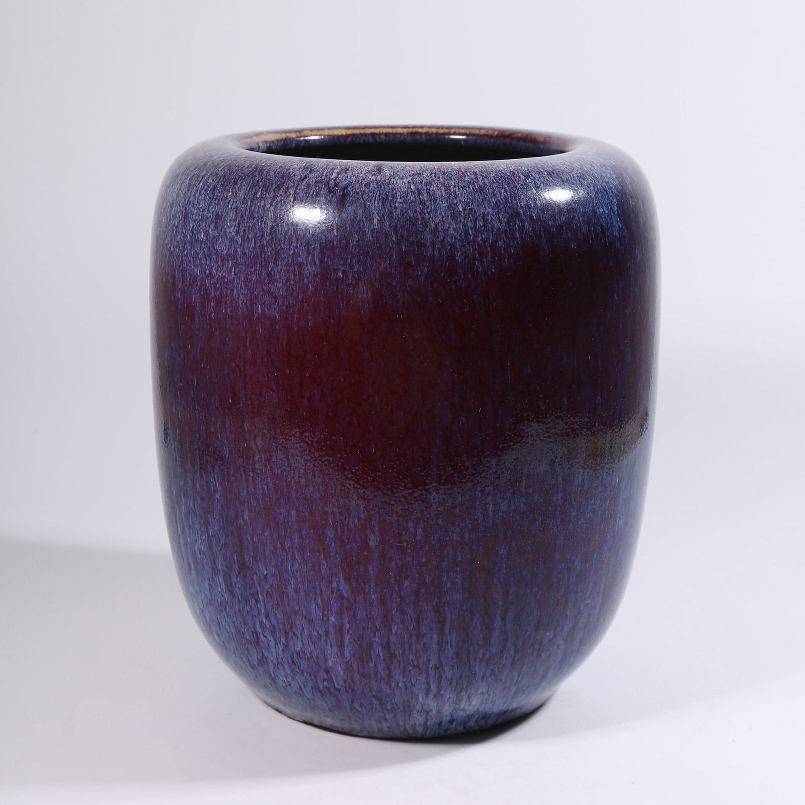 A YAO-BIAN GLAZE WINTER MELON JAR: Yao-bian glaze winter melon jar