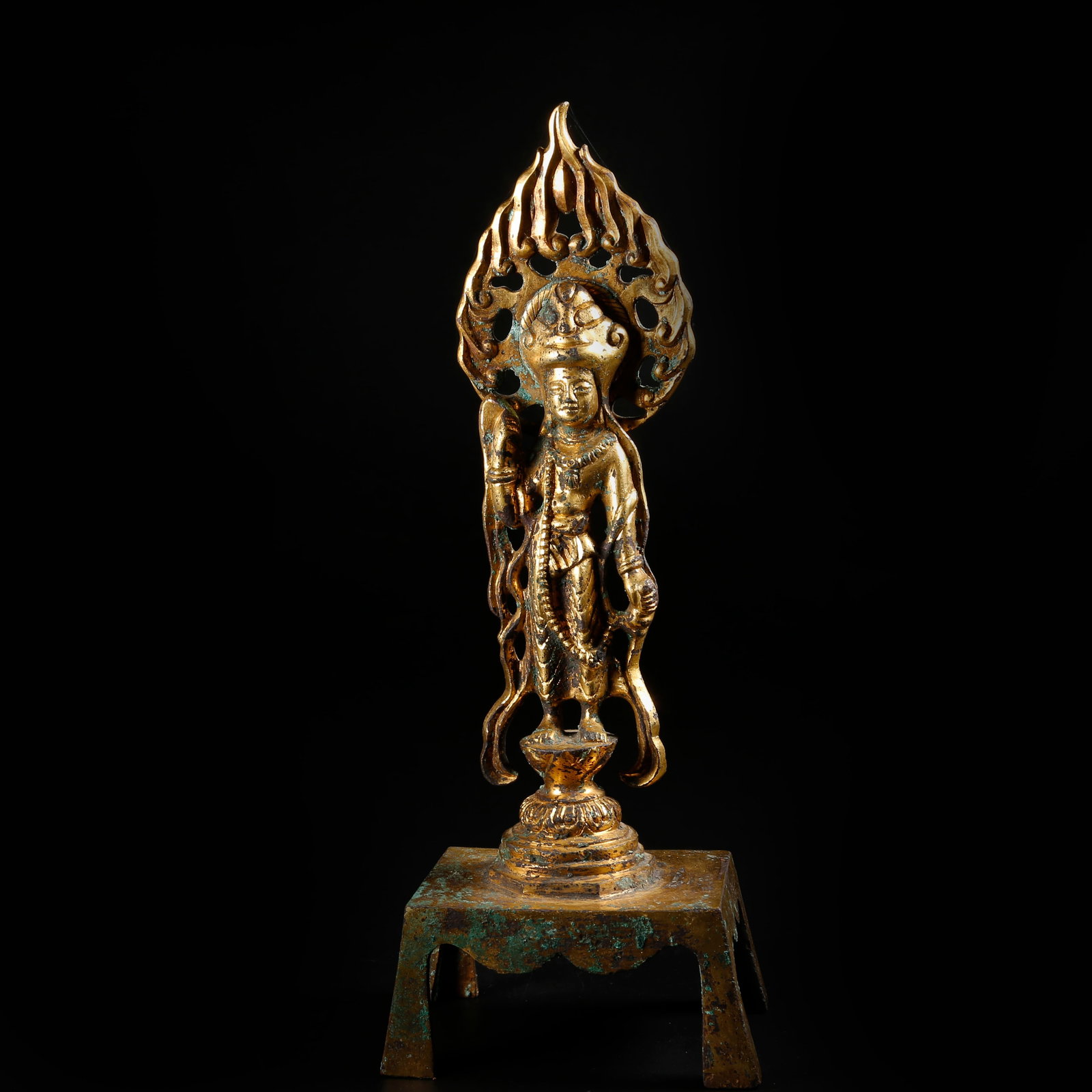 A GILT-BRONZE BUDDHA STATUE (1 of 9)