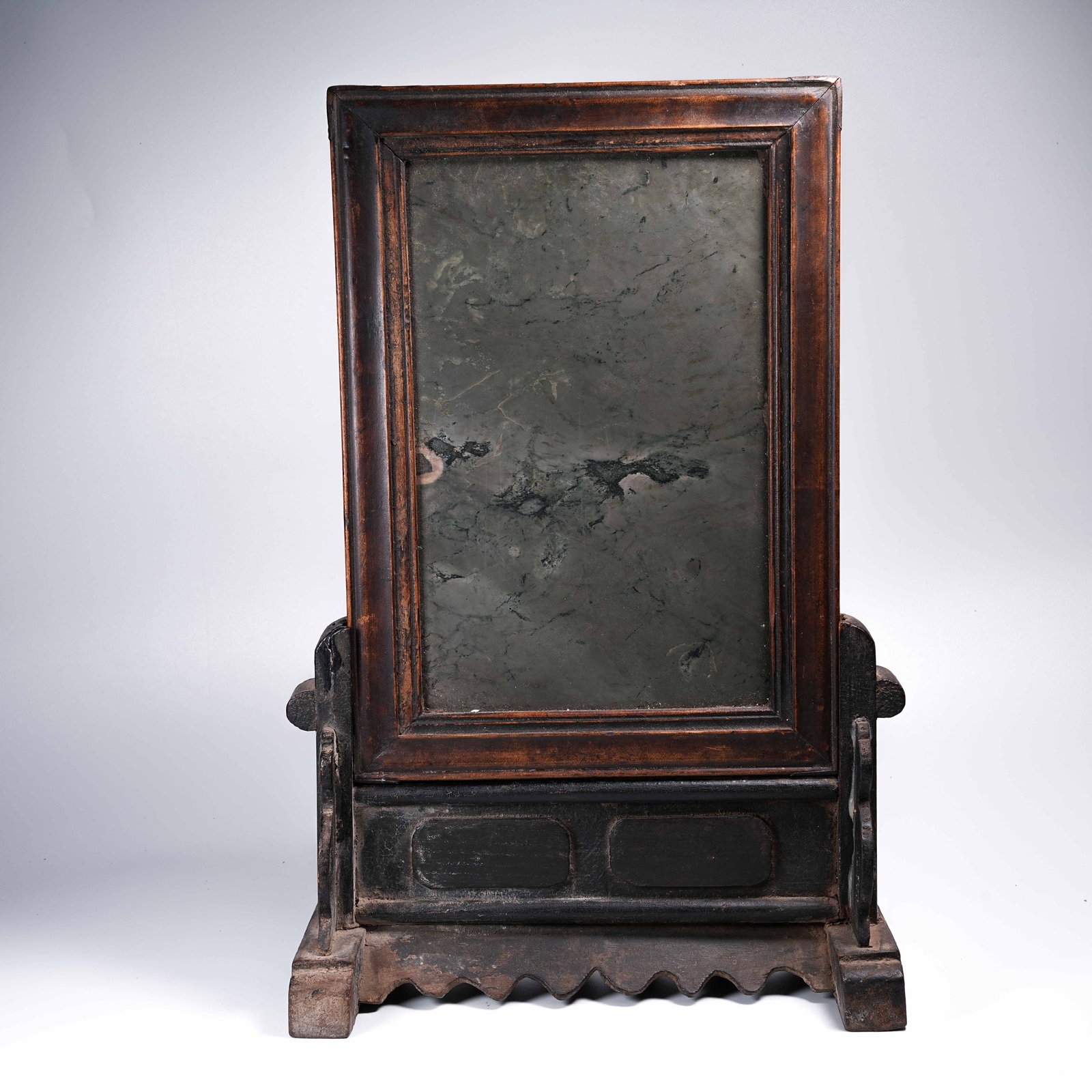 A ZITAN INLAID DUAN INKSTONE TABLE SCREEN (1 of 9)