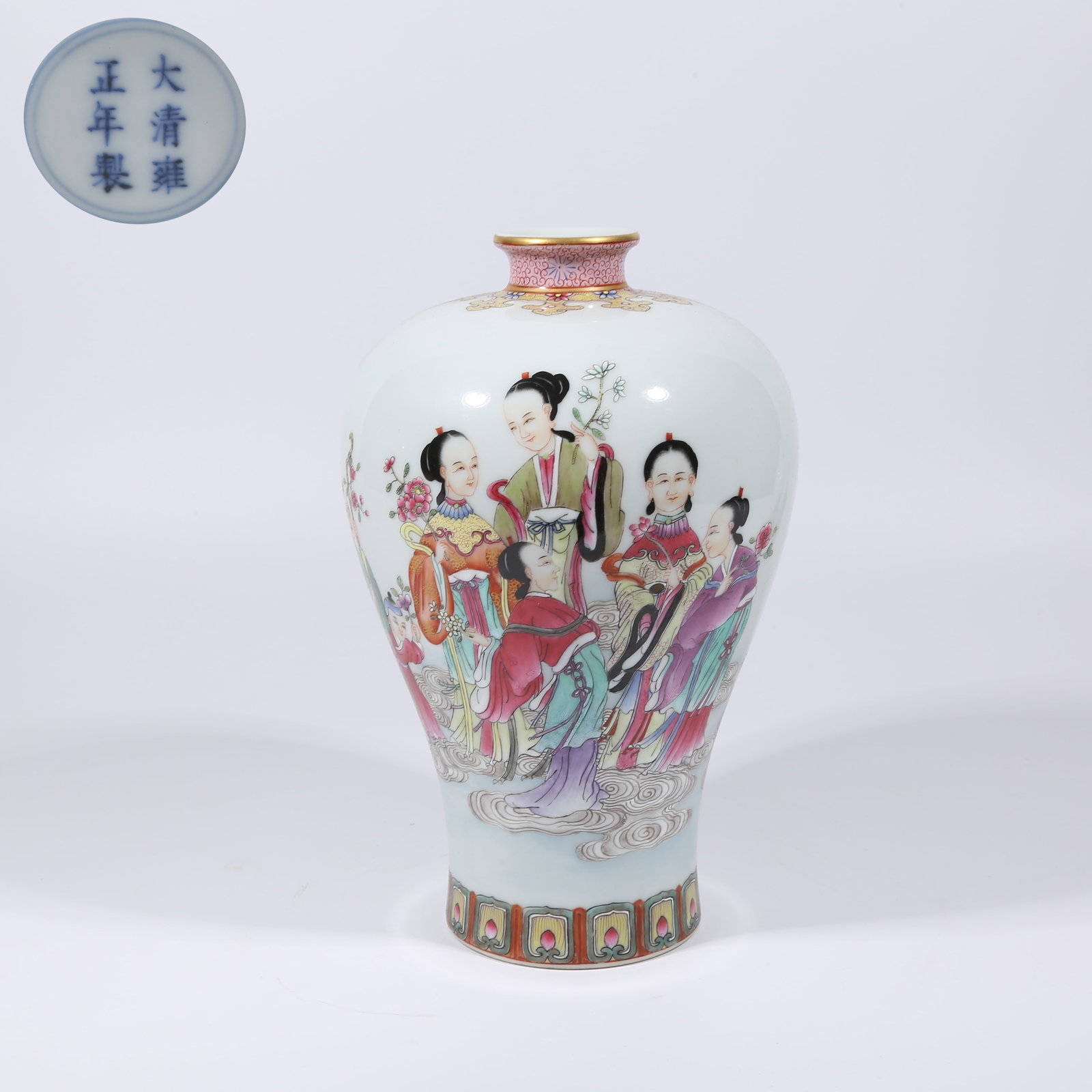 A FAMILLE ROSE MEIPING VASE WITH FIGURE STORY DESIGN (1 of 9)