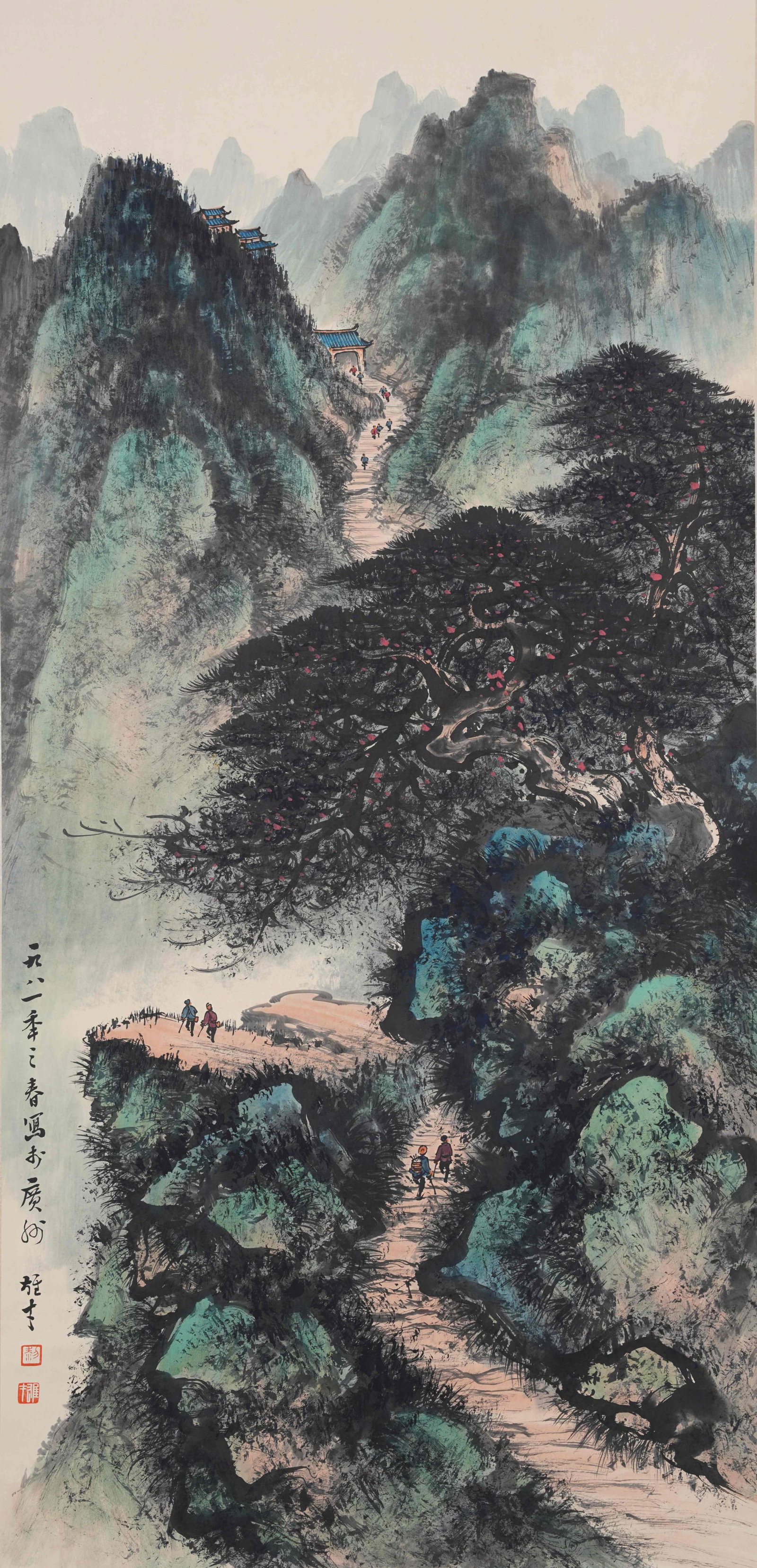 A LANDSCAPE PAINTING ON PAPER BY LI XIONGCAI.黎雄才 (1 of 9)
