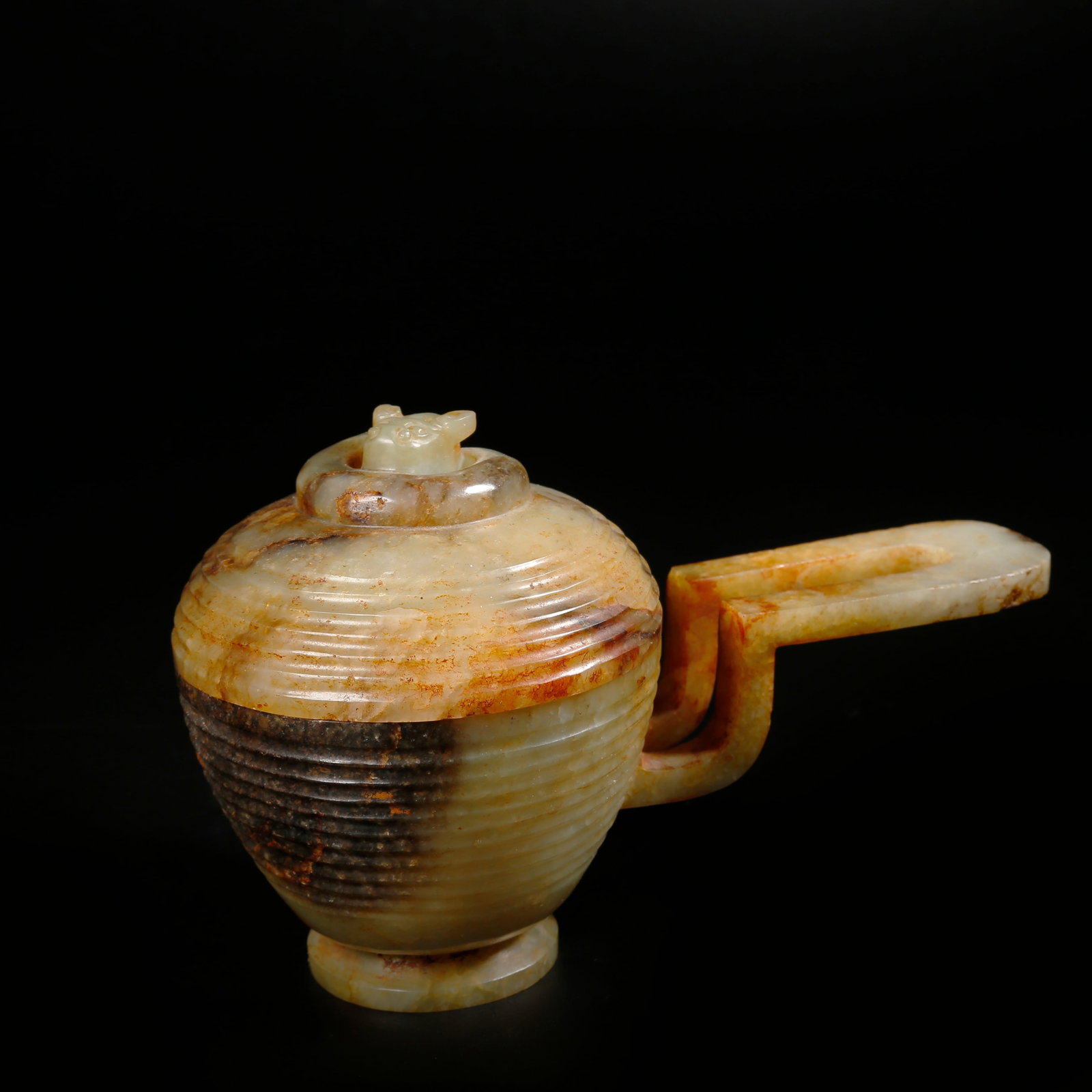 A ANCIENT JADE COVERED BOX WITH BEAST FINIAL (1 of 12)