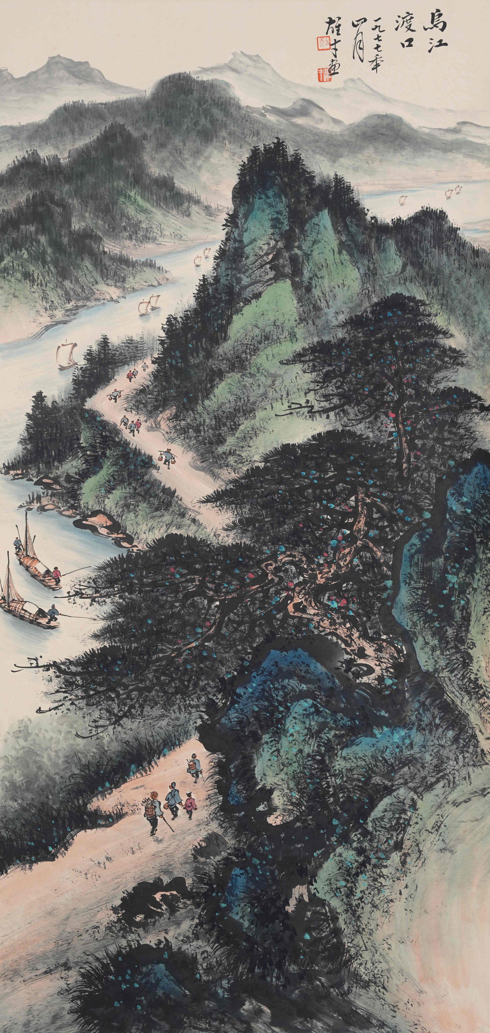 A LANDSCAPE PAINTING ON PAPER BY LI XIONGCAI.黎雄才 (1 of 11)