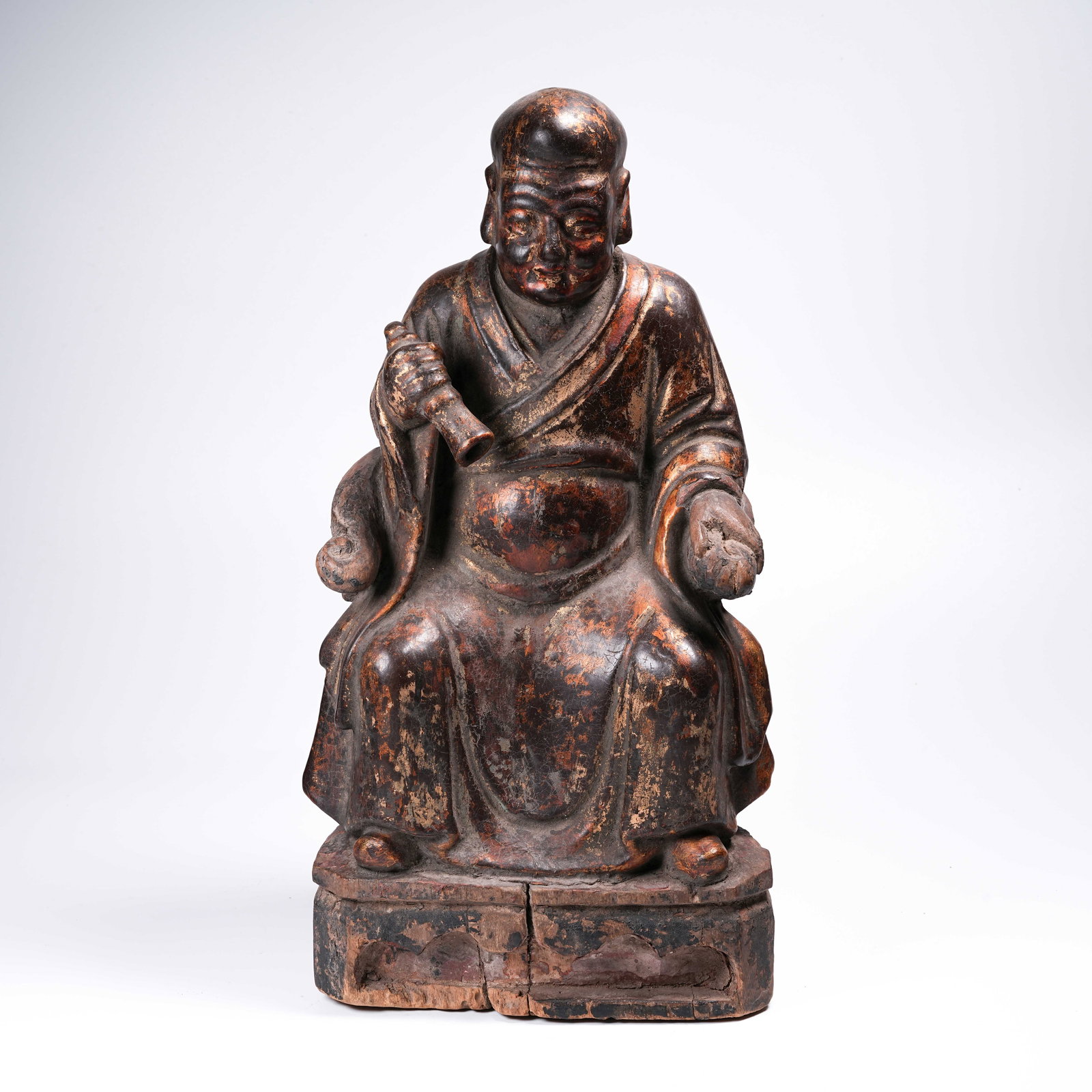 A GILT-LACQUER ARHAT FIGURE (1 of 9)