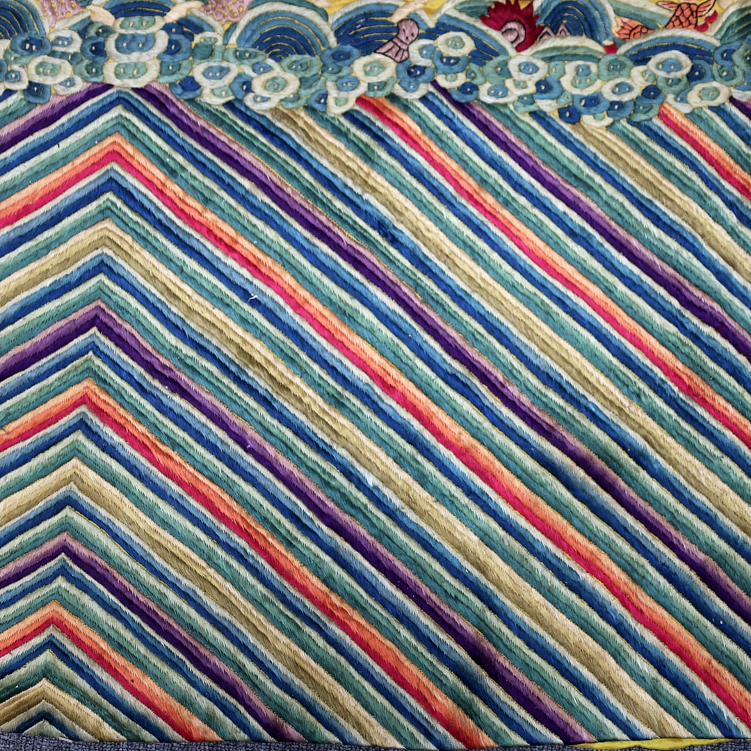 A GOLD THREAD FIVE-CLAWED DRAGON ROBE - 6