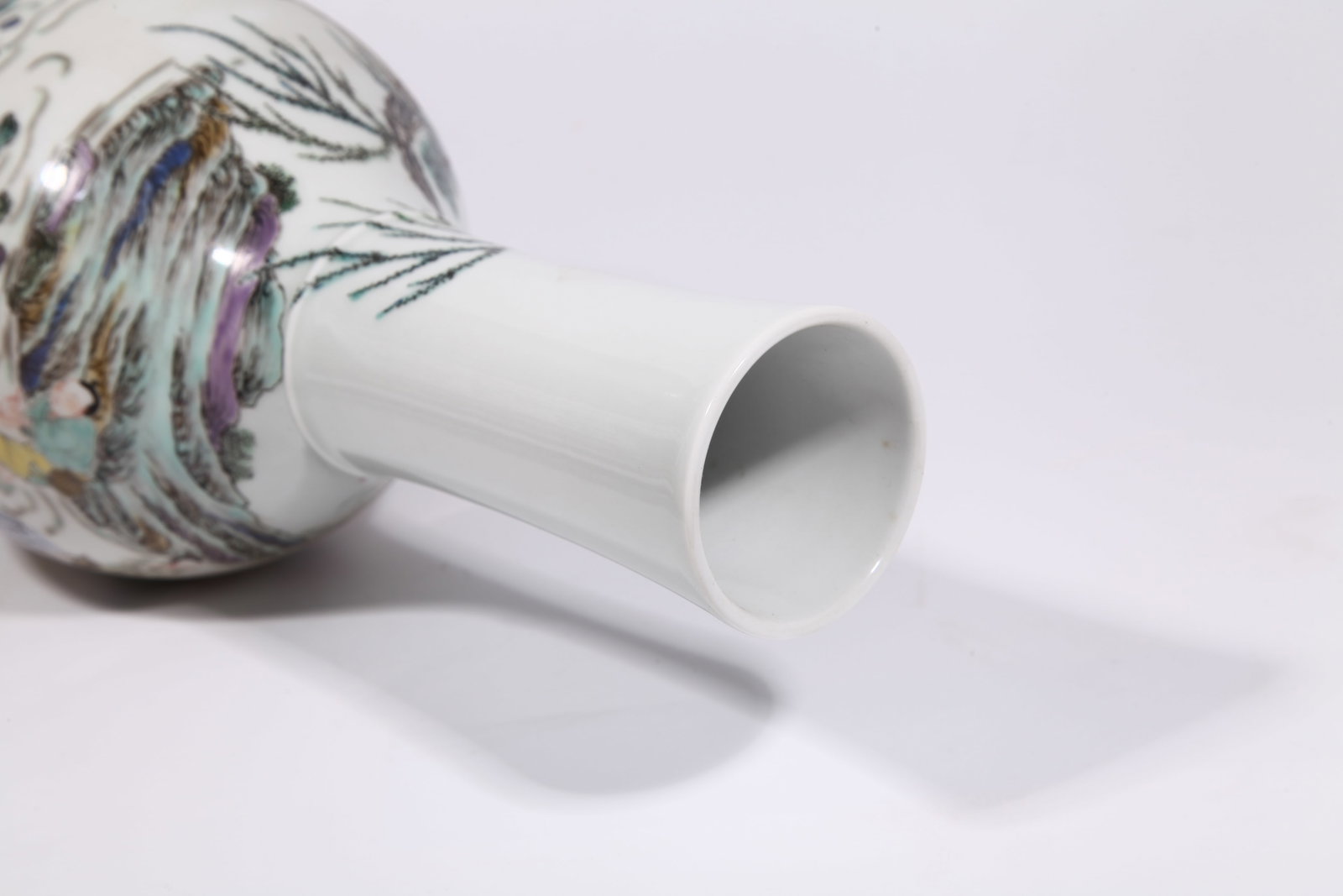 A POLYCHROME AUSPICIOUS SCENES OLIVE-SHAPED VASE - 8