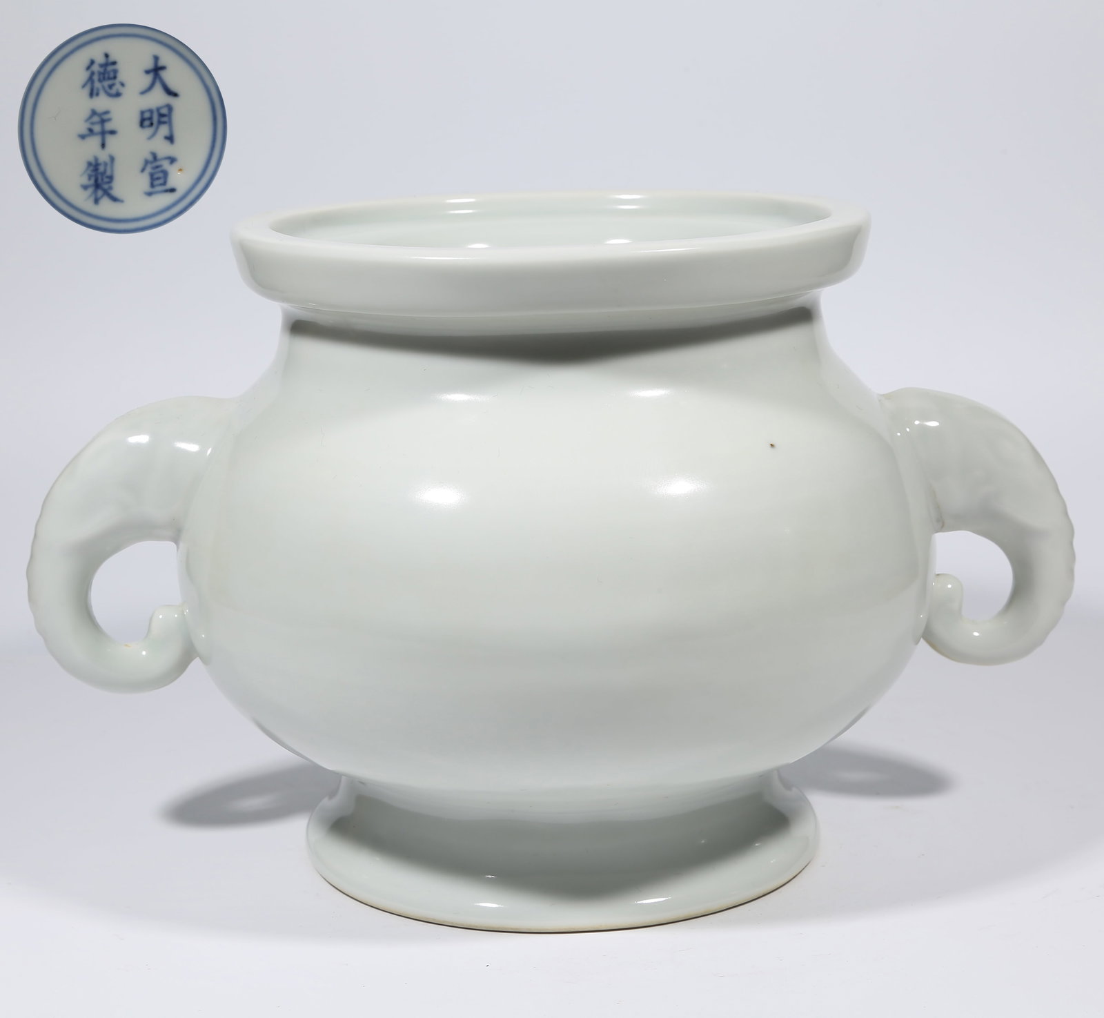 A SWEET WHITE-GLAZE ELEPHANT-HANDLED CENSER (1 of 9)