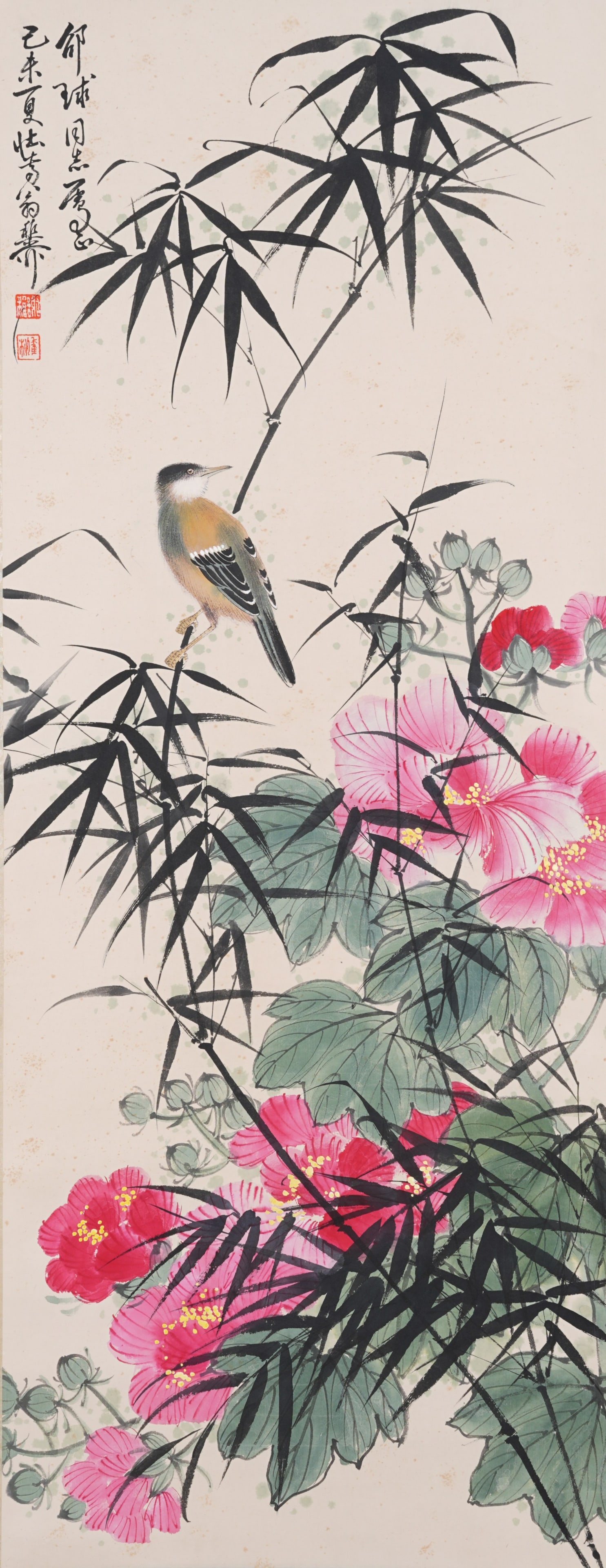 A FLOWER-AND-BIRD PAINTING ON PAPER BY XIE ZHILIU.謝稚柳 (1 of 10)