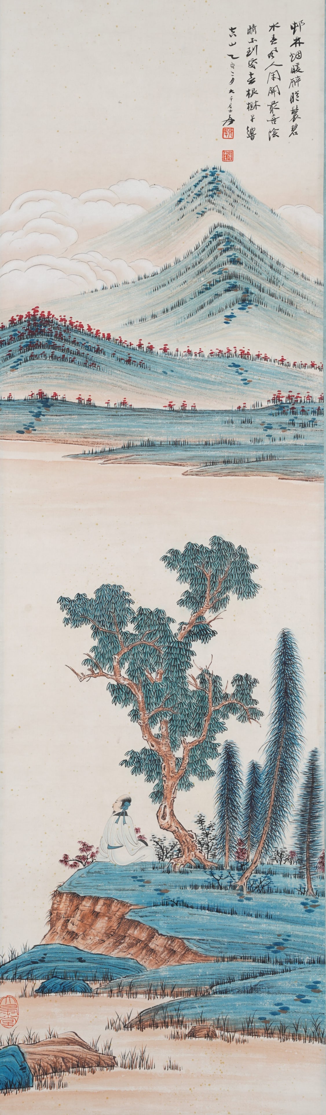 A LANDSCAPE PAINTING ON PAPER BY ZHANG DAQIAN.張大千 (1 of 9)