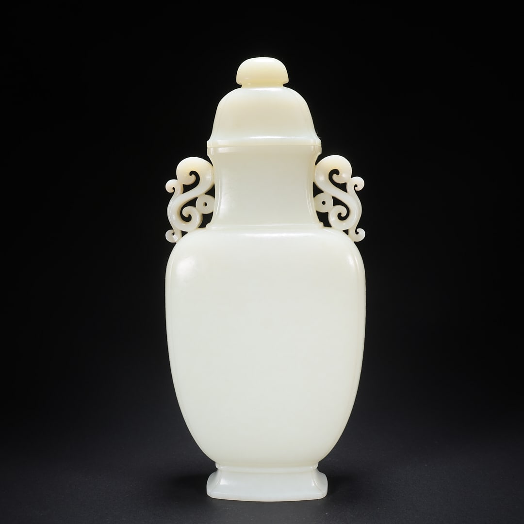 A HETIAN JADE INSCRIBED VASE (1 of 9)
