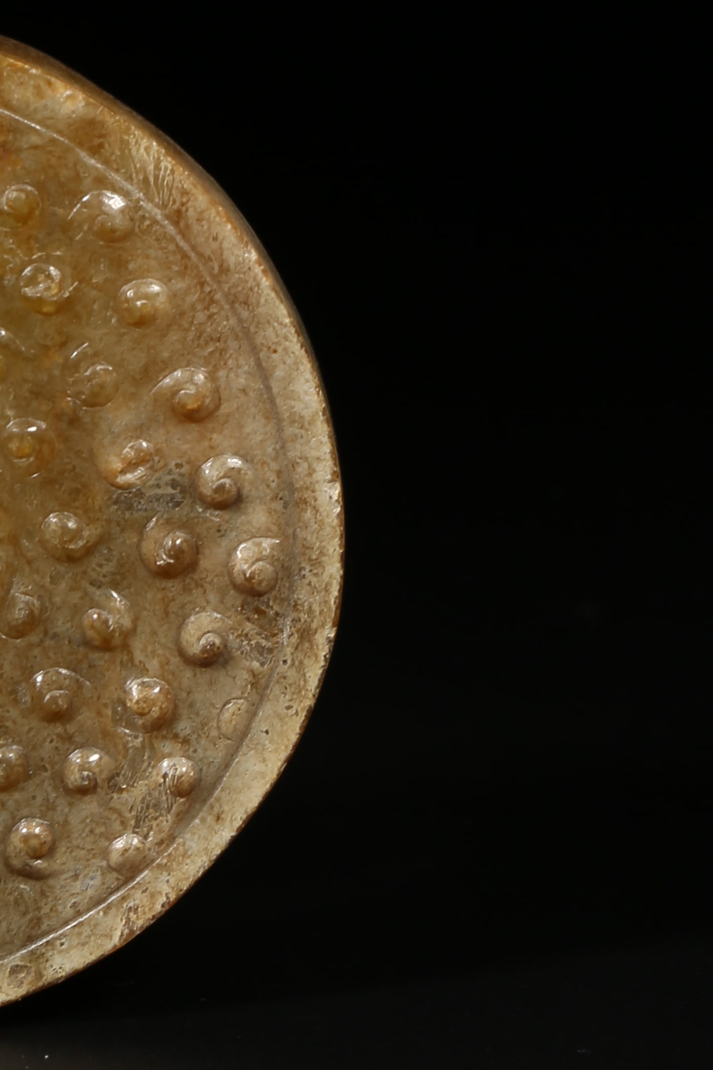 A ANCIENT JADE BI DISK WITH GRAIN PATTERN - 2