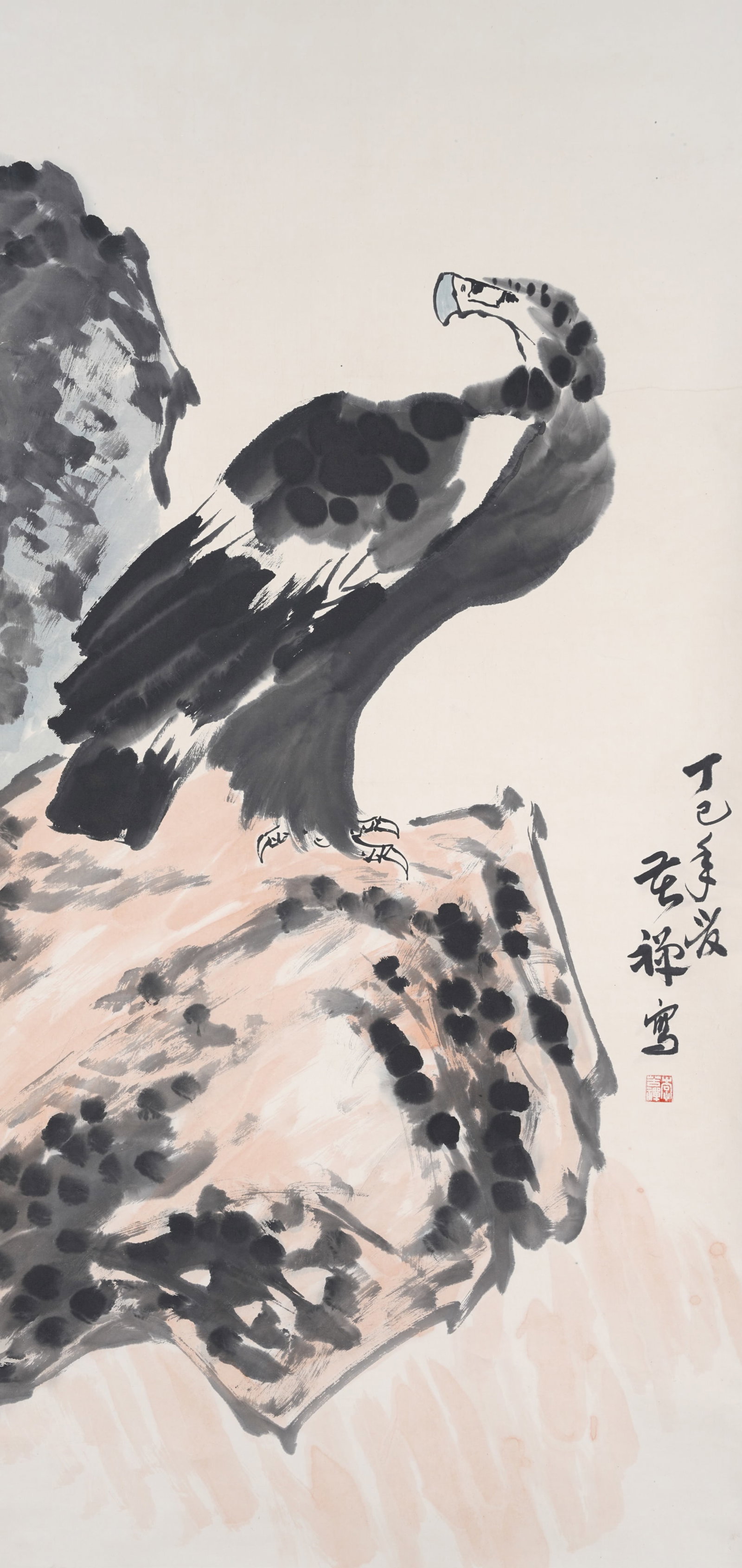 A EAGLE PAINTING ON PAPER BY LI KUCHAN.李苦禪 (1 of 7)