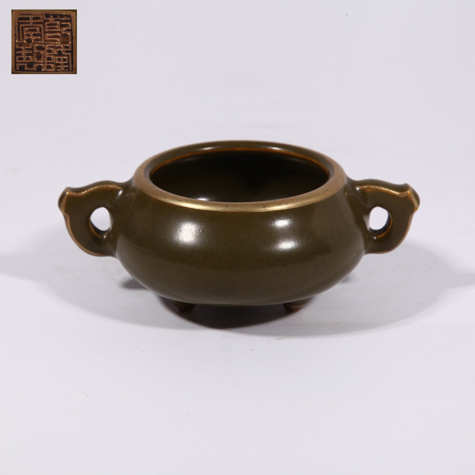 A TEA-DUST GLAZE QIN CENSER (1 of 9)