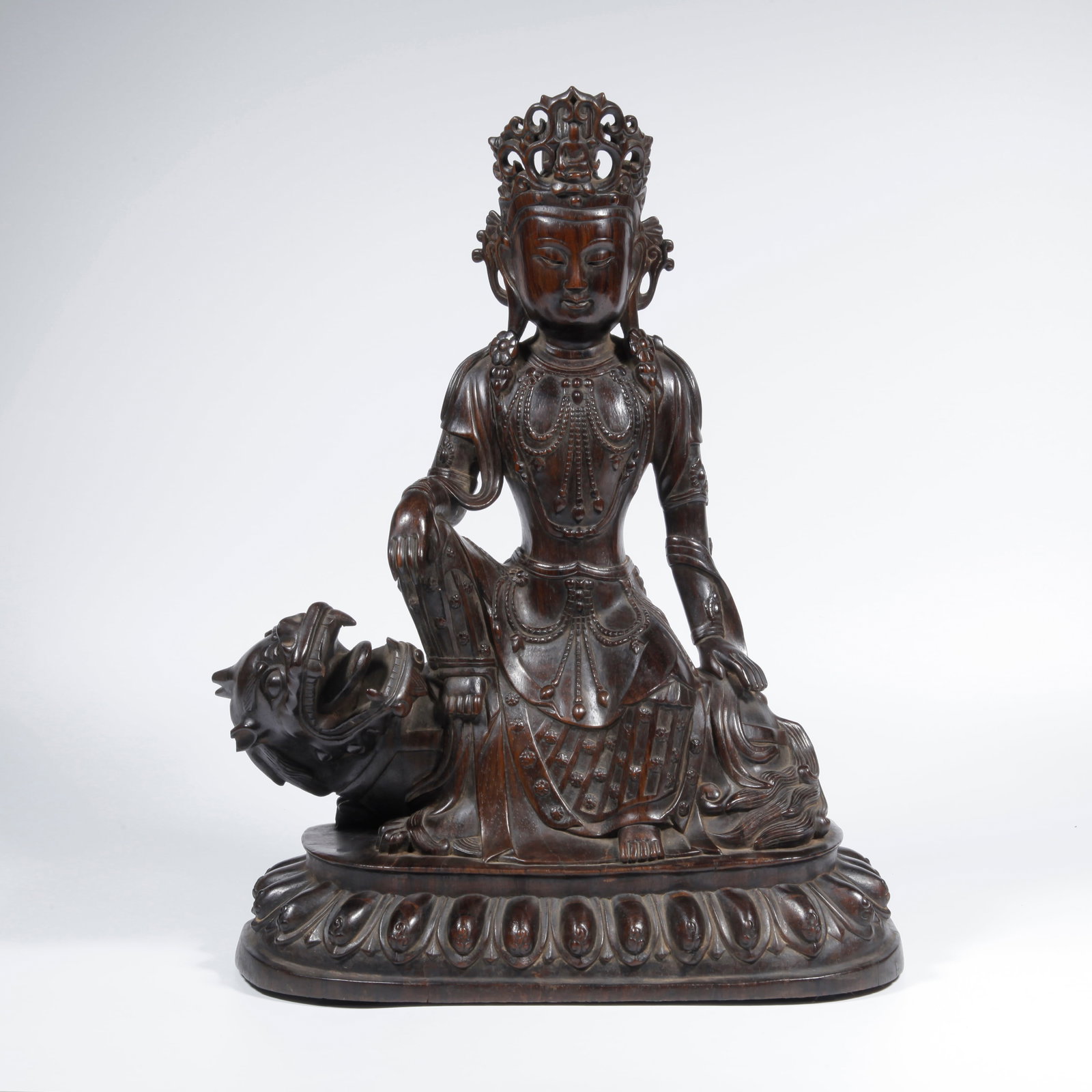 A ZITAN WOOD CARVING BUDDHA STATUE (1 of 9)