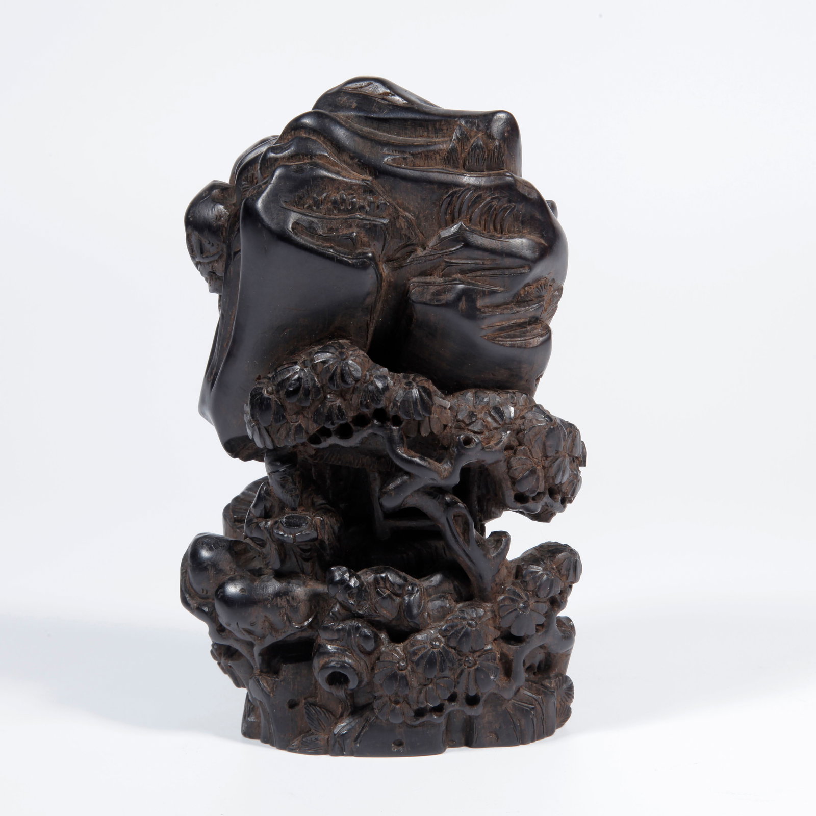 A ZITAN WOOD CARVING FIGURE DESK ORNAMENT (1 of 9)