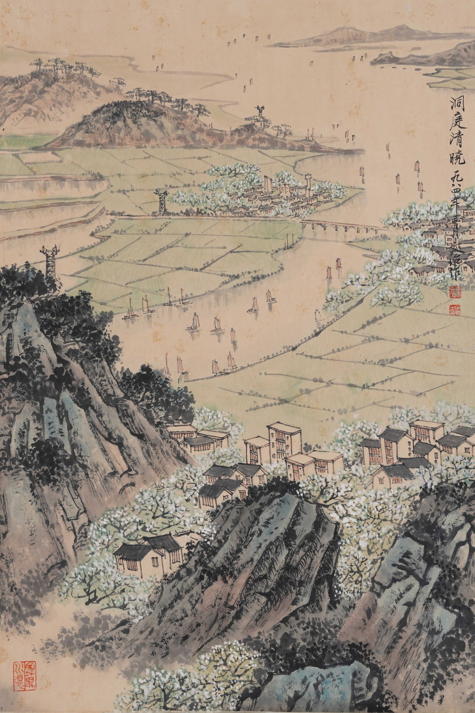 A LANDSCAPE PAINTING ON PAPER BY SONG WENZHI.宋文治: Landscape Painting on Paper by Song Wenzhi.宋文治