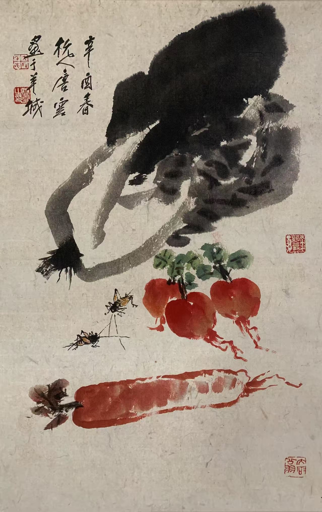A VEGETABLE PAINTING ON PAPER BY TANG YUN.唐雲 (1 of 5)