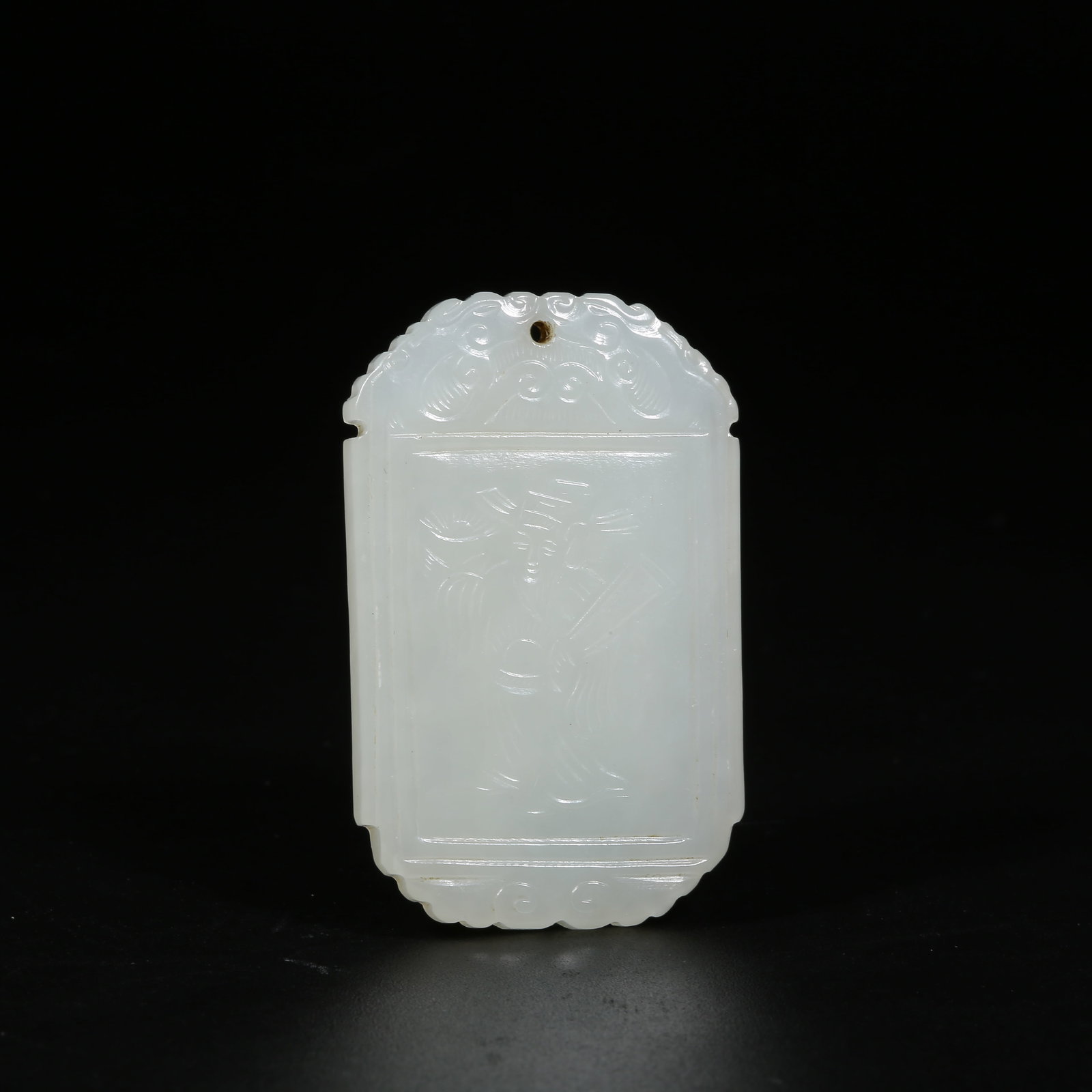 A HETIAN WHITE JADE FIGURE PLAQUE (1 of 7)