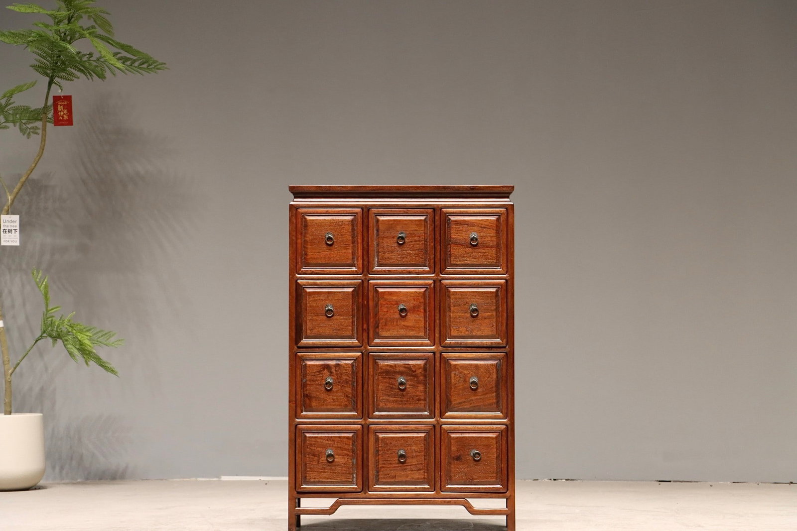 A MING-STYLE HUANGHUALI TRADITIONAL MEDICINE CABINET (1 of 8)