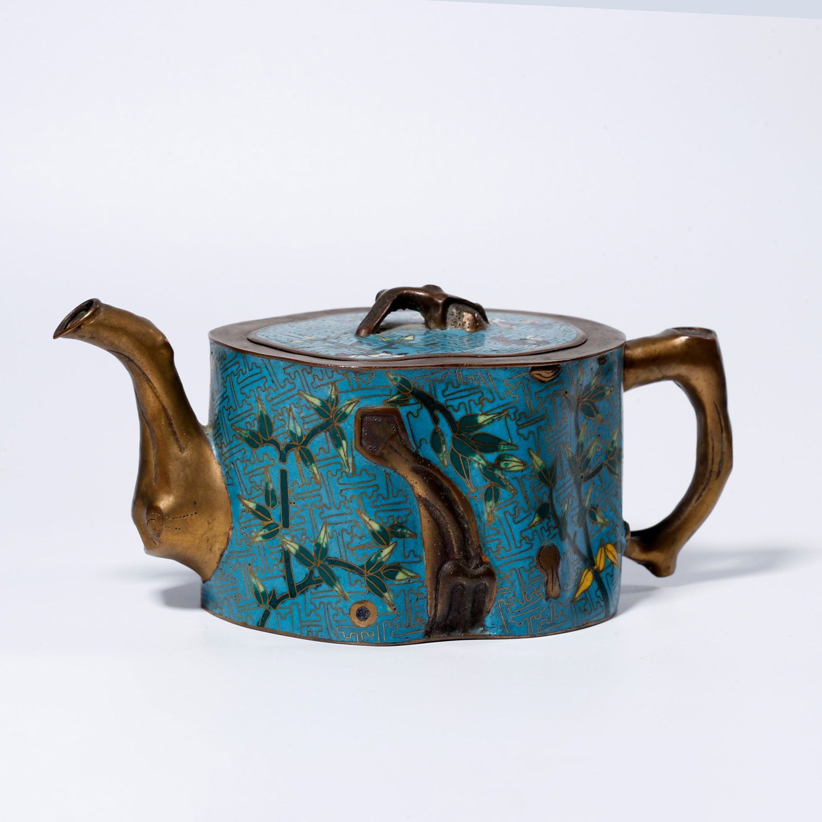 A BRONZE CLOISONNÉ FLORAL-PATTERNED EWER (1 of 10)