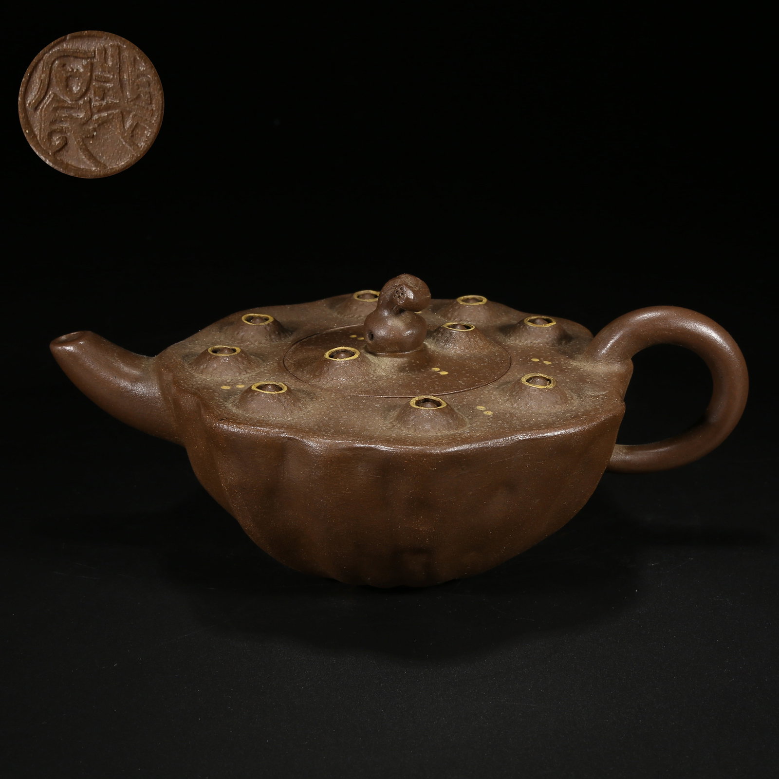 A ZISHA LOTUS POD-SHAPED TEAPOT (1 of 9)