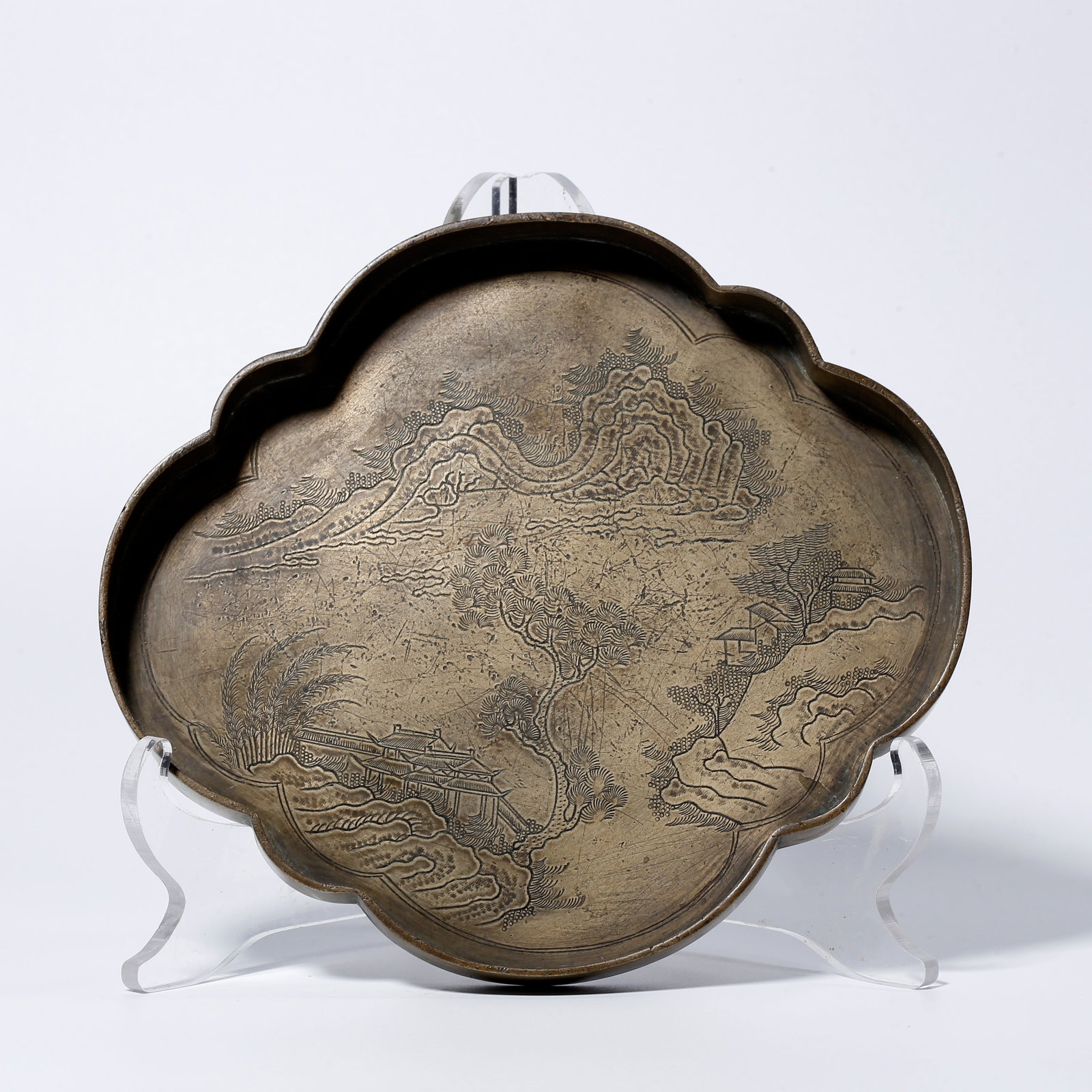 A BRONZE LANDSCAPE-PATTERNED PLATE (1 of 9)