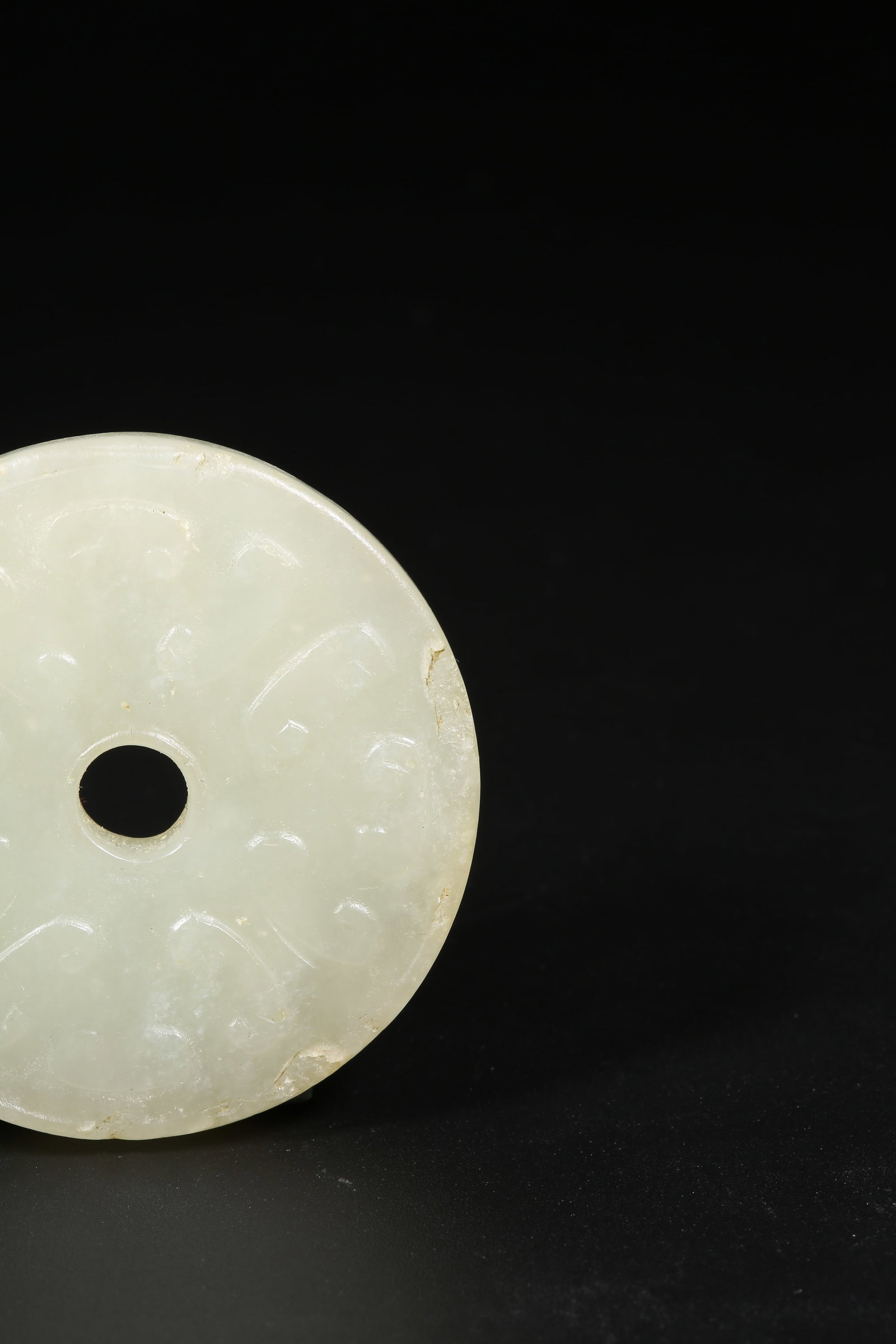 A HETIAN JADE BI DISK WITH CLOUD PATTERN - 2
