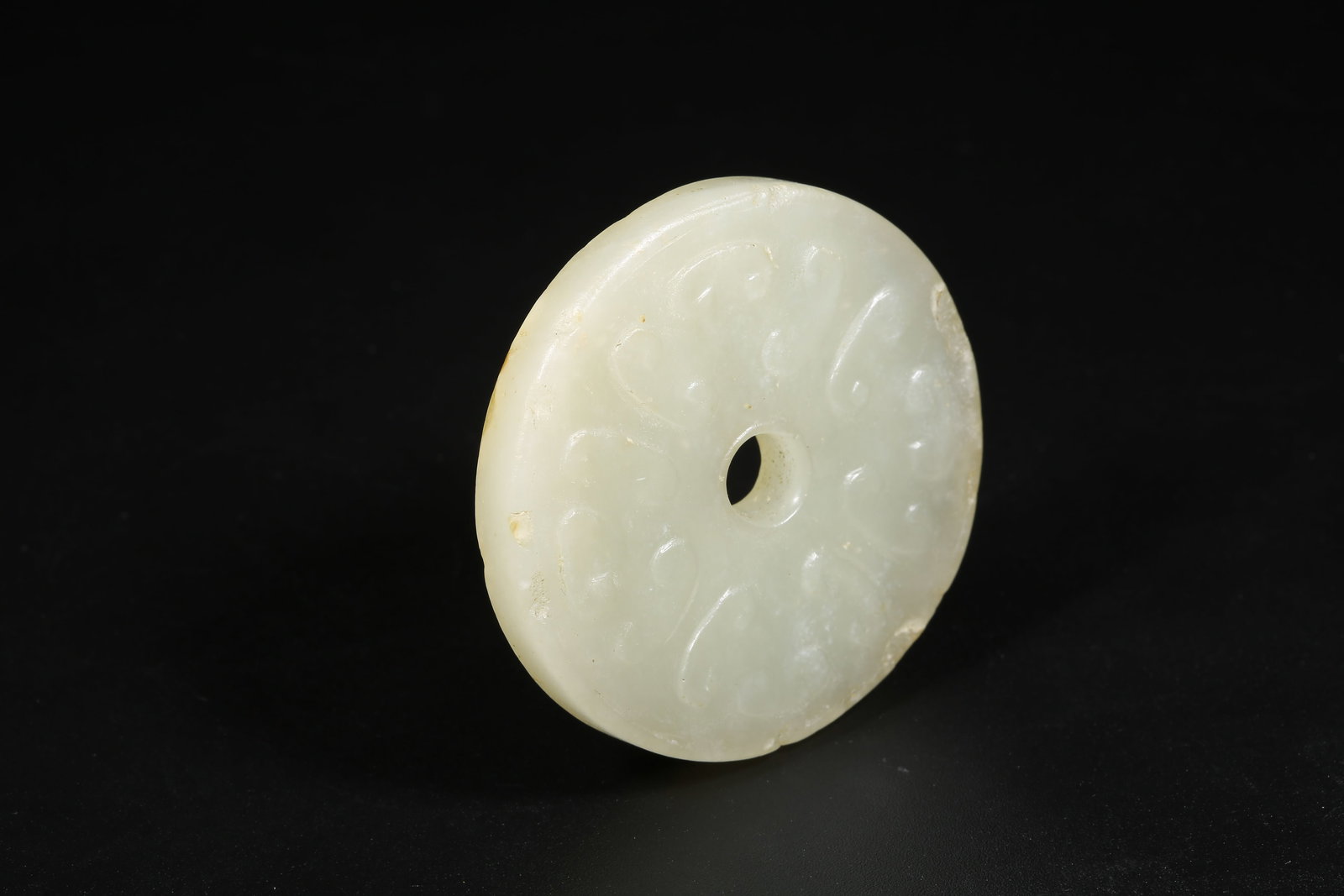 A HETIAN JADE BI DISK WITH CLOUD PATTERN - 4
