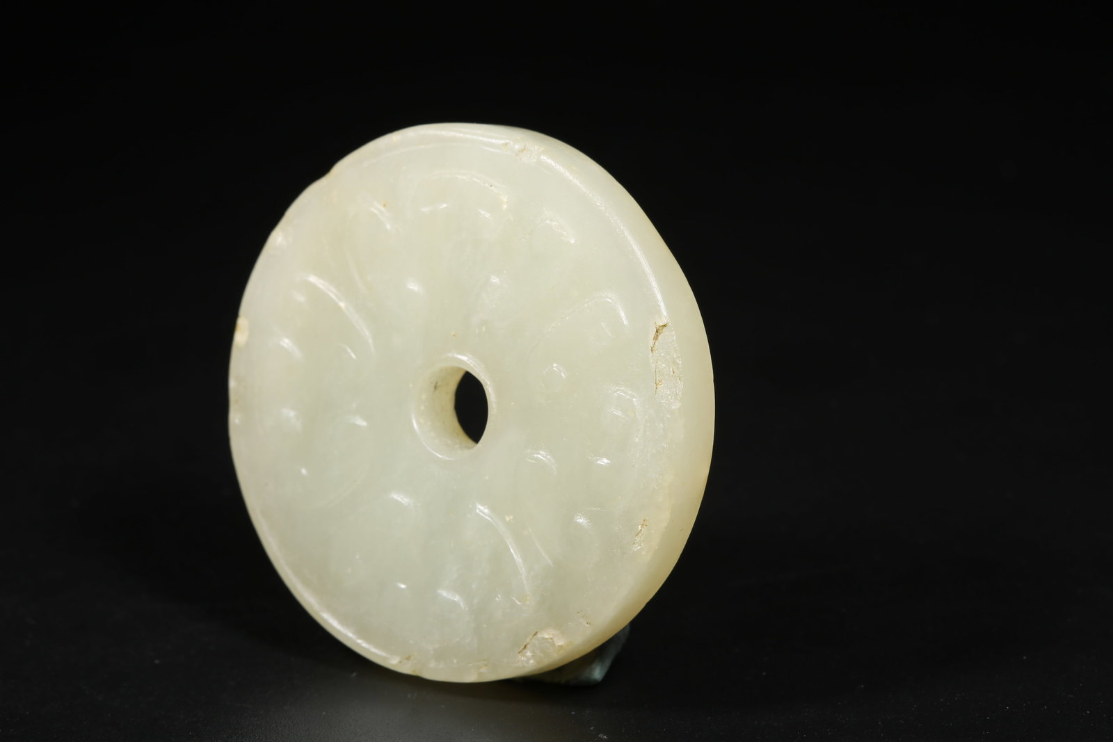 A HETIAN JADE BI DISK WITH CLOUD PATTERN - 5