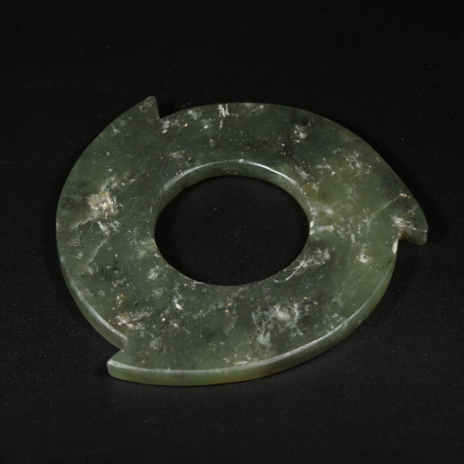 A ANCIENT JADE XUANJI (ASTRONOMICAL/DIVINATION DISK): Ancient Jade Xuanji (Astronomical/Divination Disk)