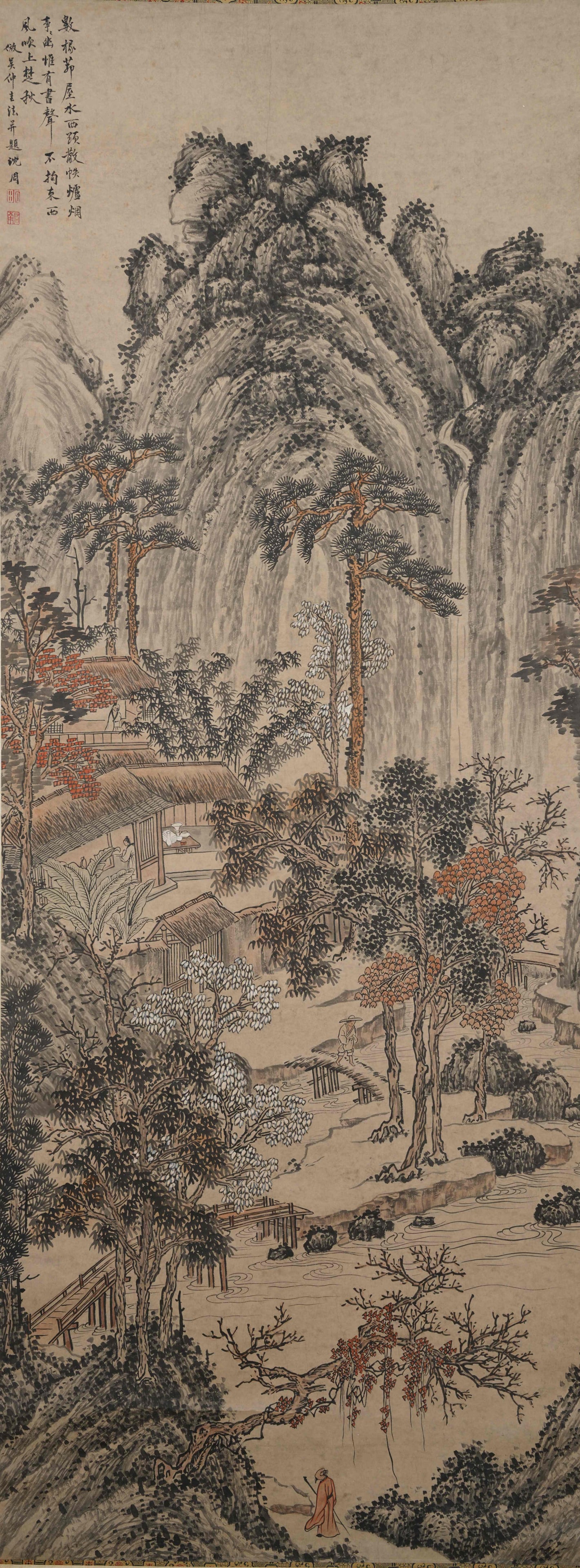 A LANDSCAPE PAINTING ON PAPER BY SHEN ZHOU.沈周 (1 of 11)