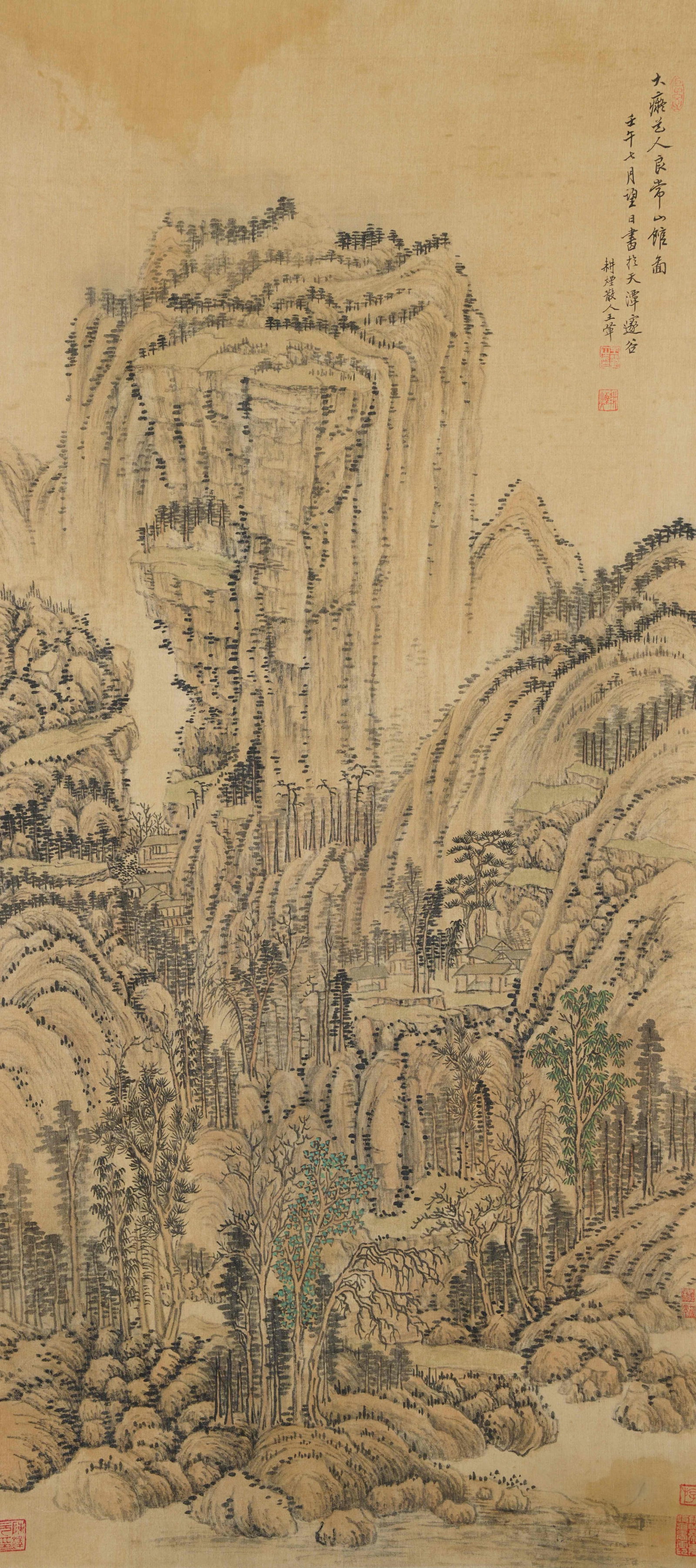 A LANDSCAPE PAINTING ON SILK BY WANG HUI.王翚 (1 of 12)