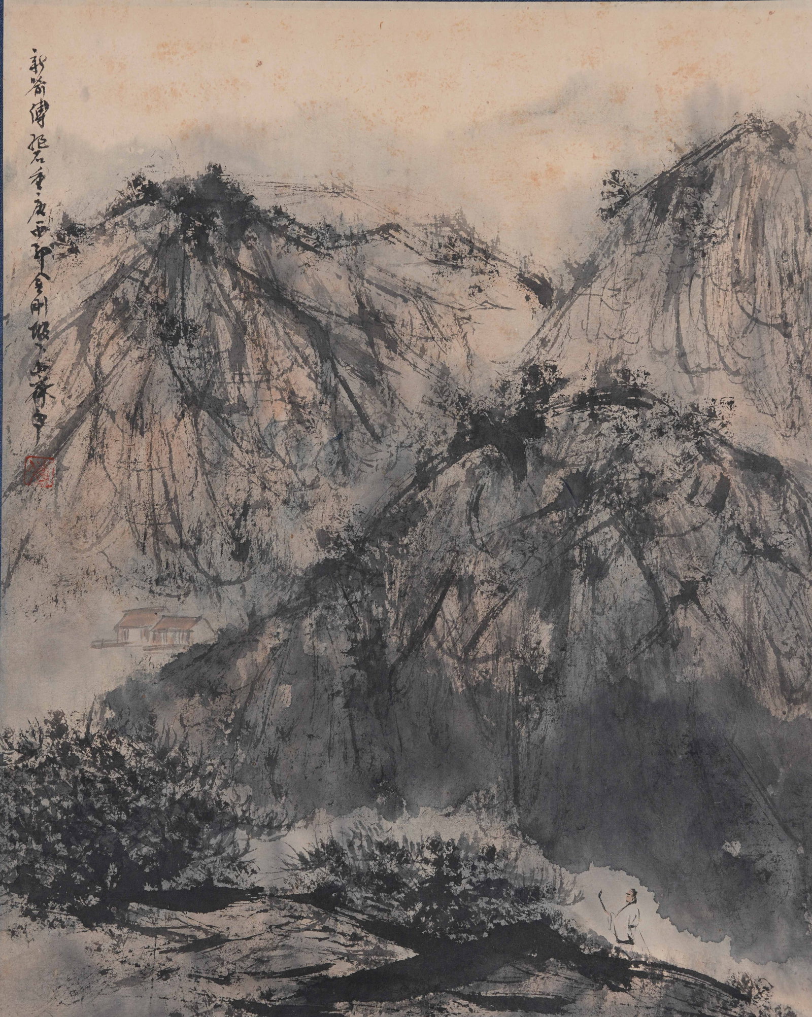A LANDSCAPE PAINTING ON PAPER BY FU BAOSHI.傅抱石 (1 of 8)