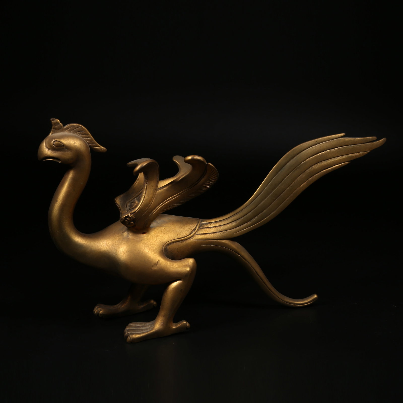 A GILT BRONZE PHOENIX ORNAMENT (1 of 8)