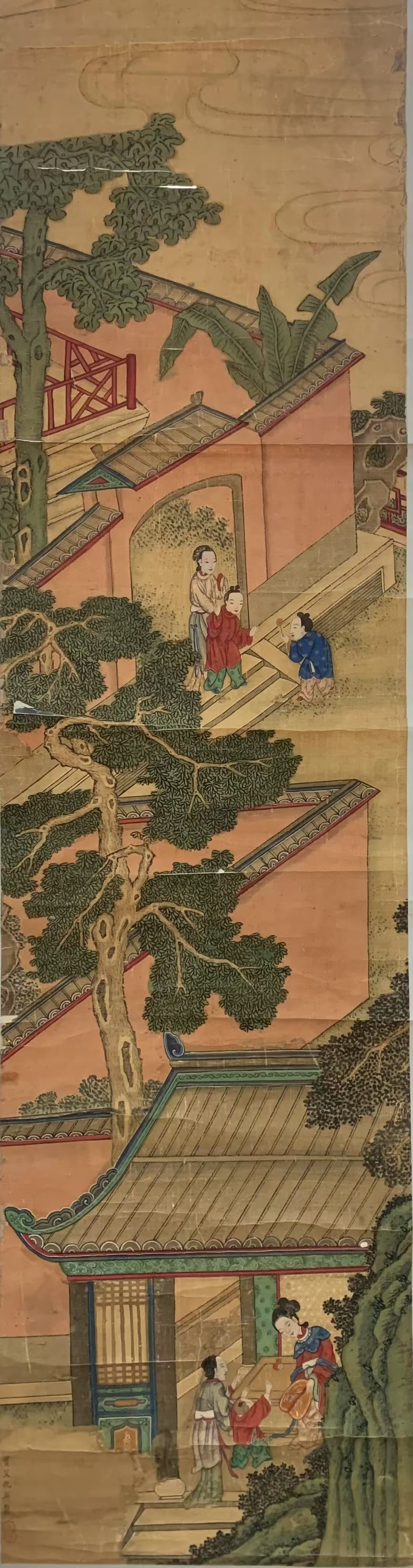 A FIGURE STORY PAINTING ON PAPER BY QIU YING.仇英: Figure Story Painting on Paper by Qiu Ying.仇英