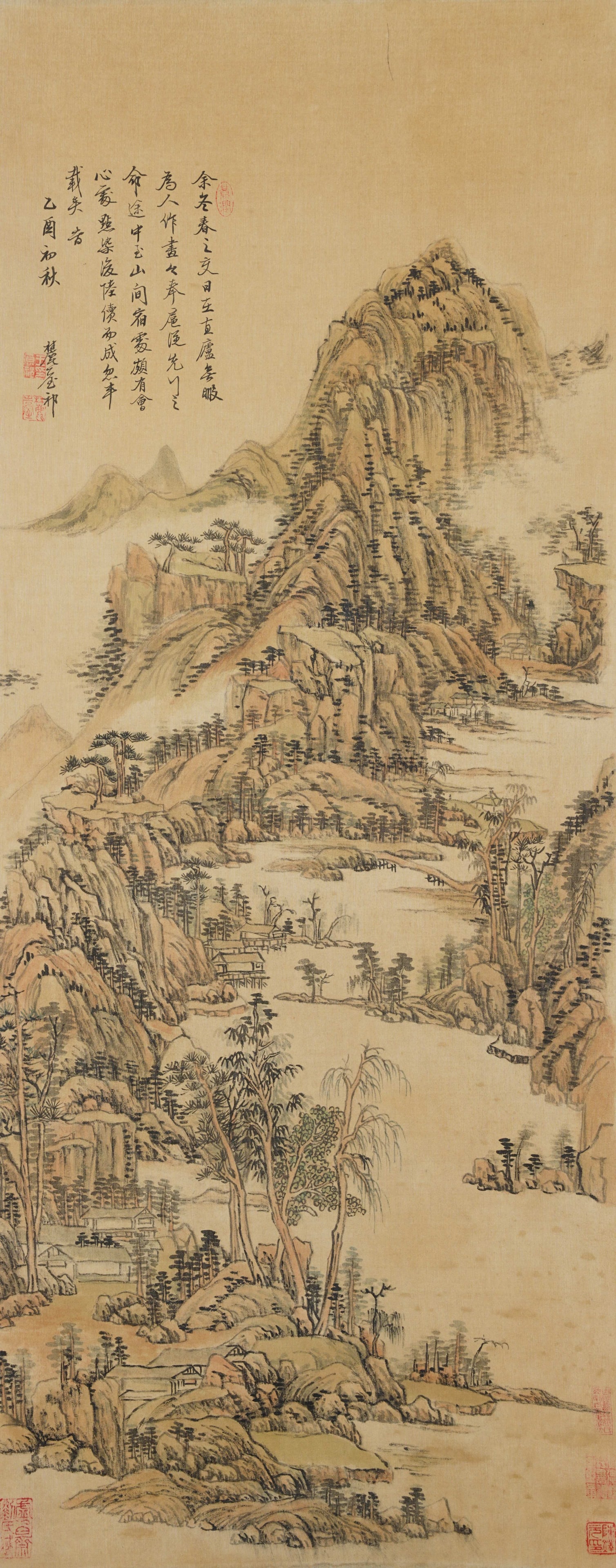 A LANDSCAPE PAINTING ON SILK BY WANG YUANQI.王原祁 (1 of 10)