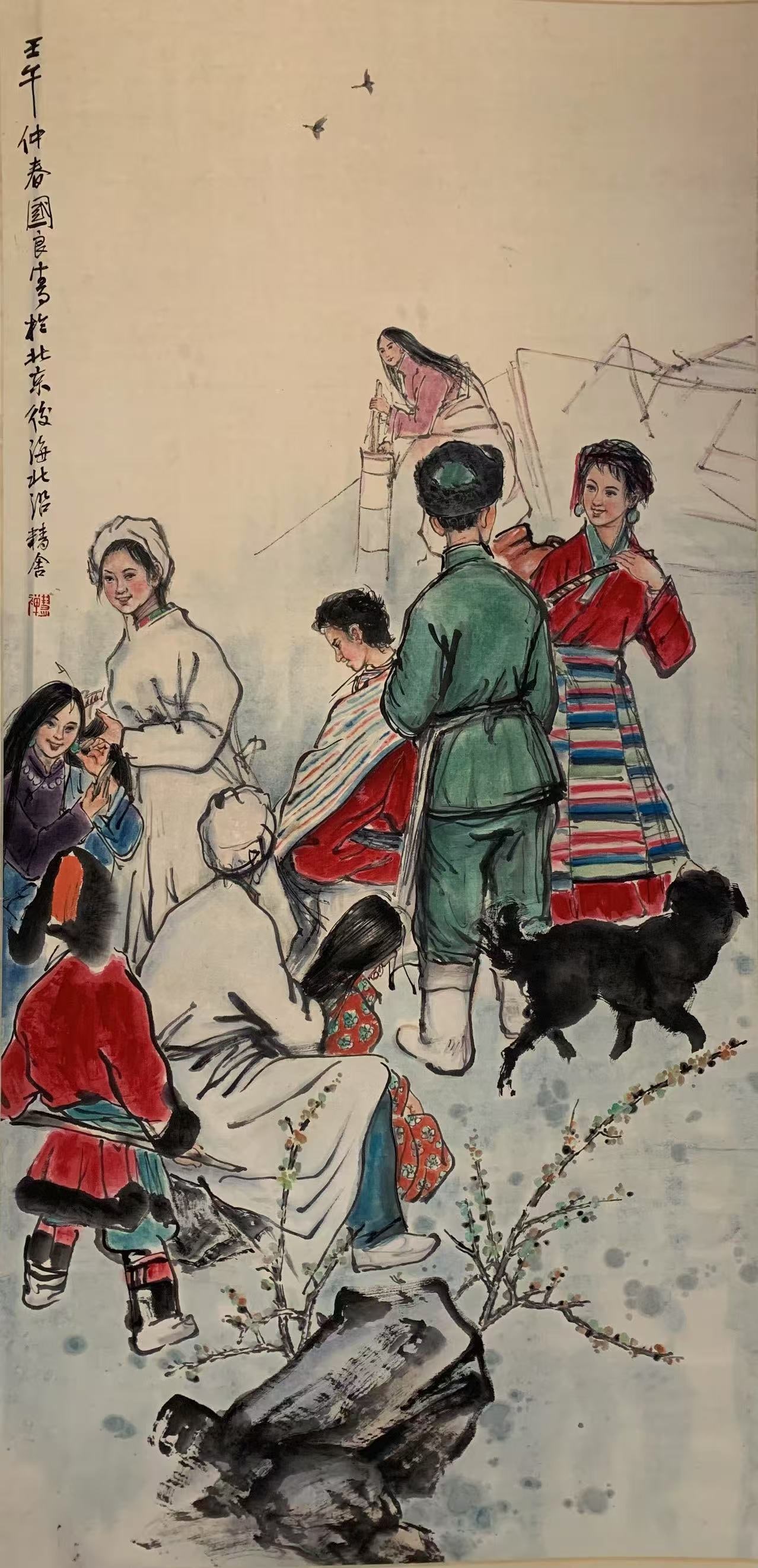 A FIGURE PAINTING ON PAPER BY SHI GUOLIANG.史國良: Figure Painting on Paper by Shi Guoliang.史國良