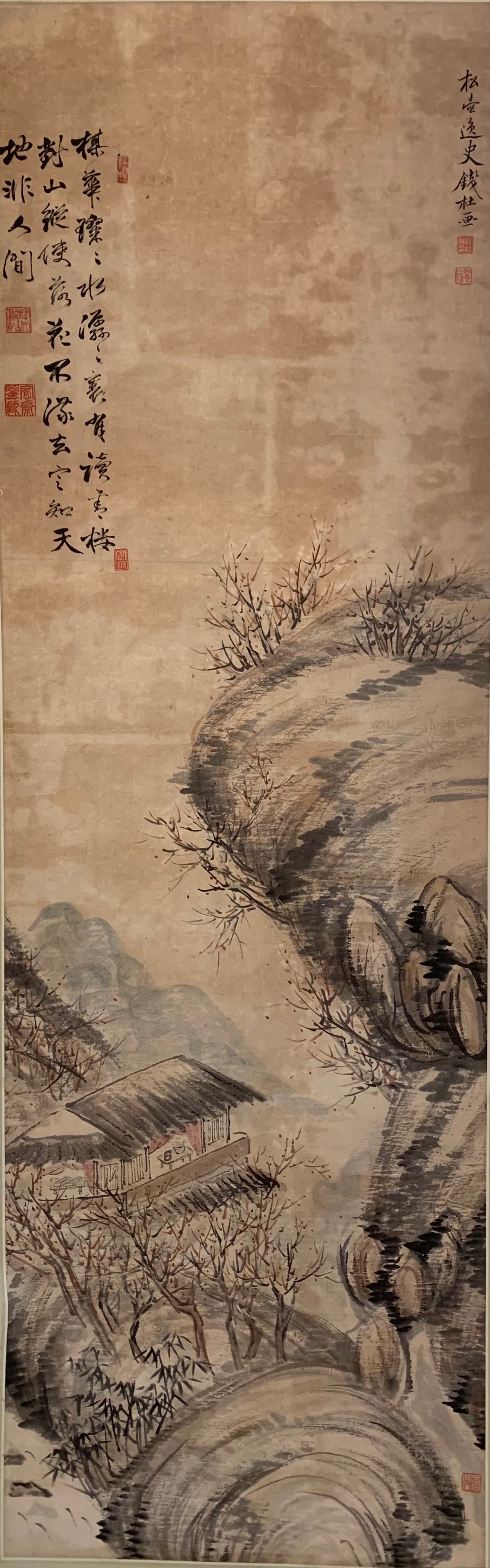A LANDSCAPE PAINTING ON PAPER BY QIAN DU.錢杜 (1 of 6)