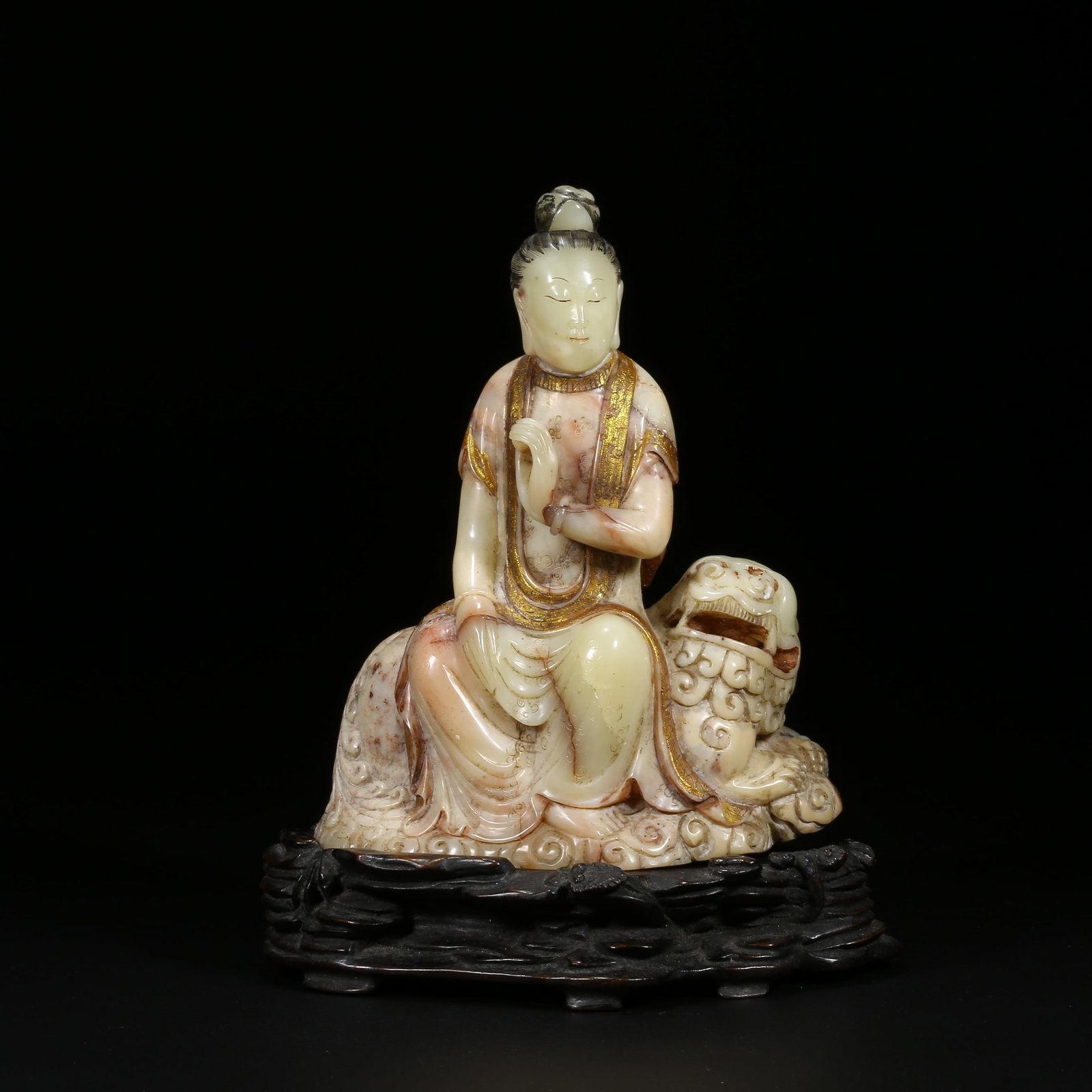 A SHOUSHAN STONE GUANYIN STATUE (1 of 9)