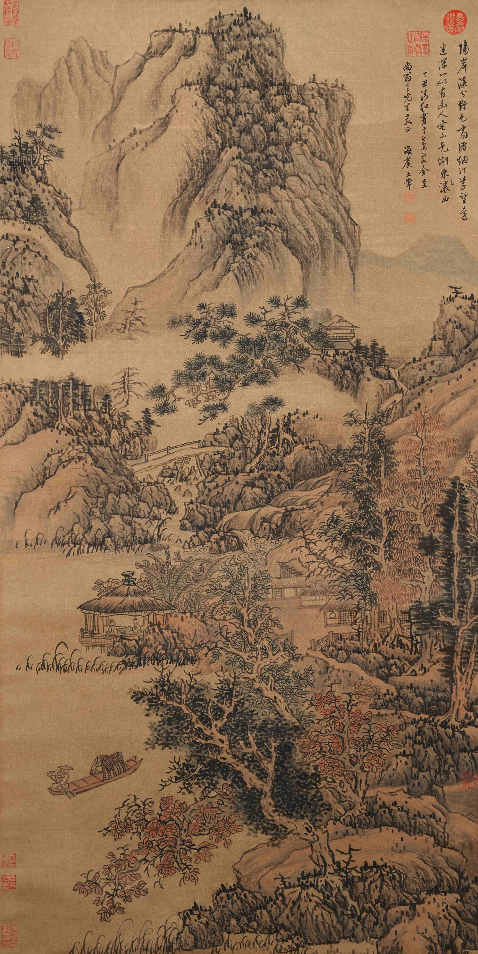 A LANDSCAPE PAINTING ON PAPER BY WANG HUI.王翚 (1 of 10)