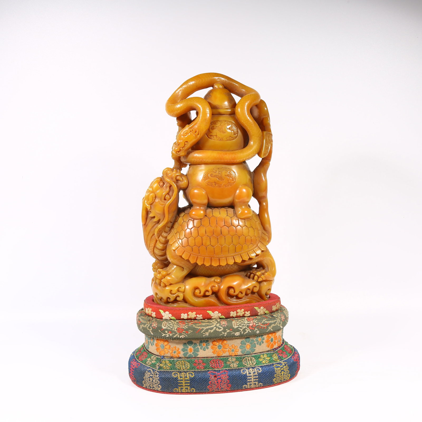 A SHOUSHAN STONE XUANWU (TURTLE-SNAKE DEITY) ORNAMENT (1 of 9)