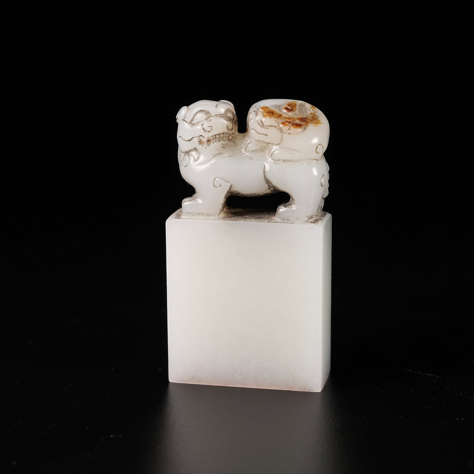 A HETIAN JADE AUSPICIOUS BEAST-HANDLED SEAL (1 of 8)