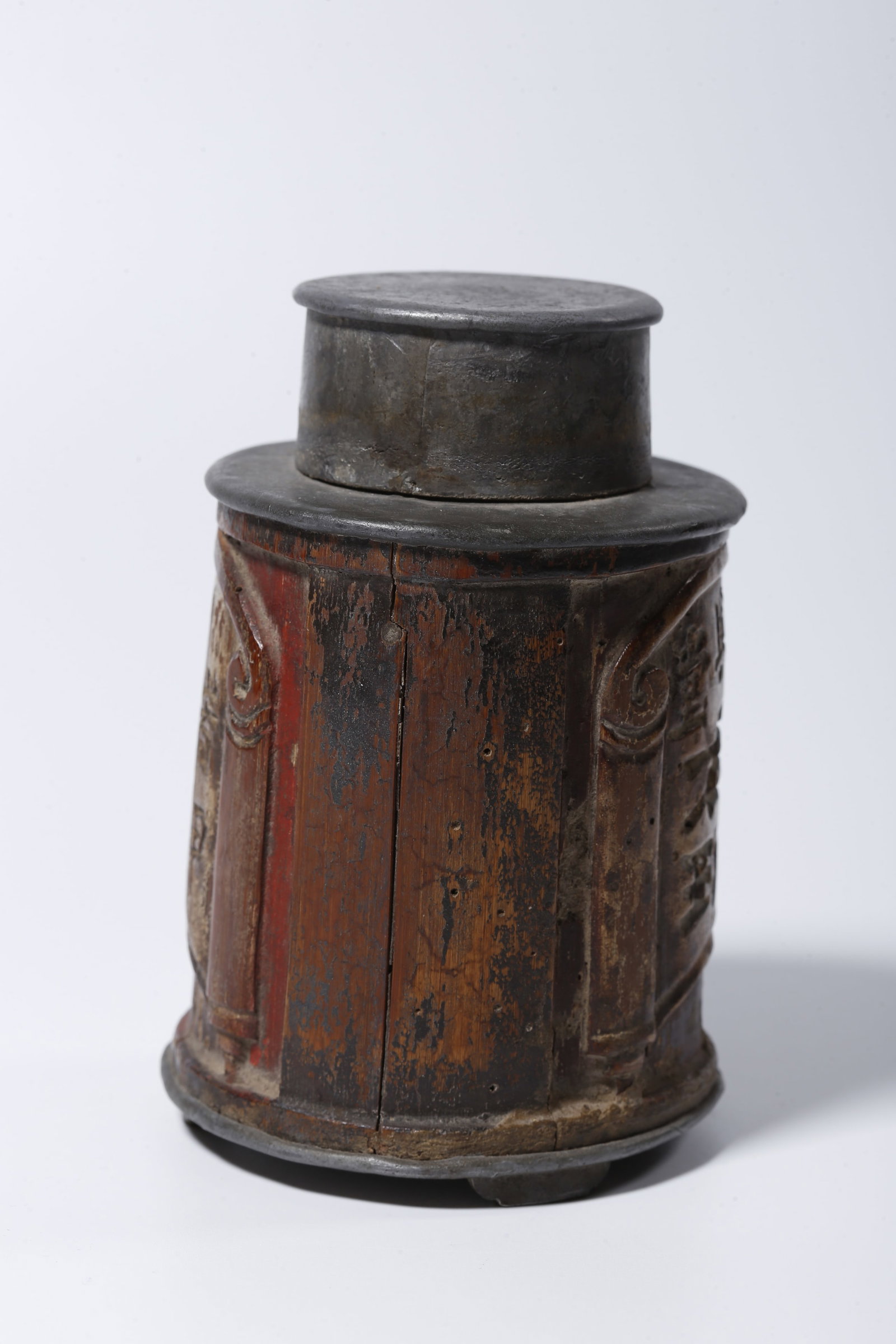 A TIN TEA CADDY - 5