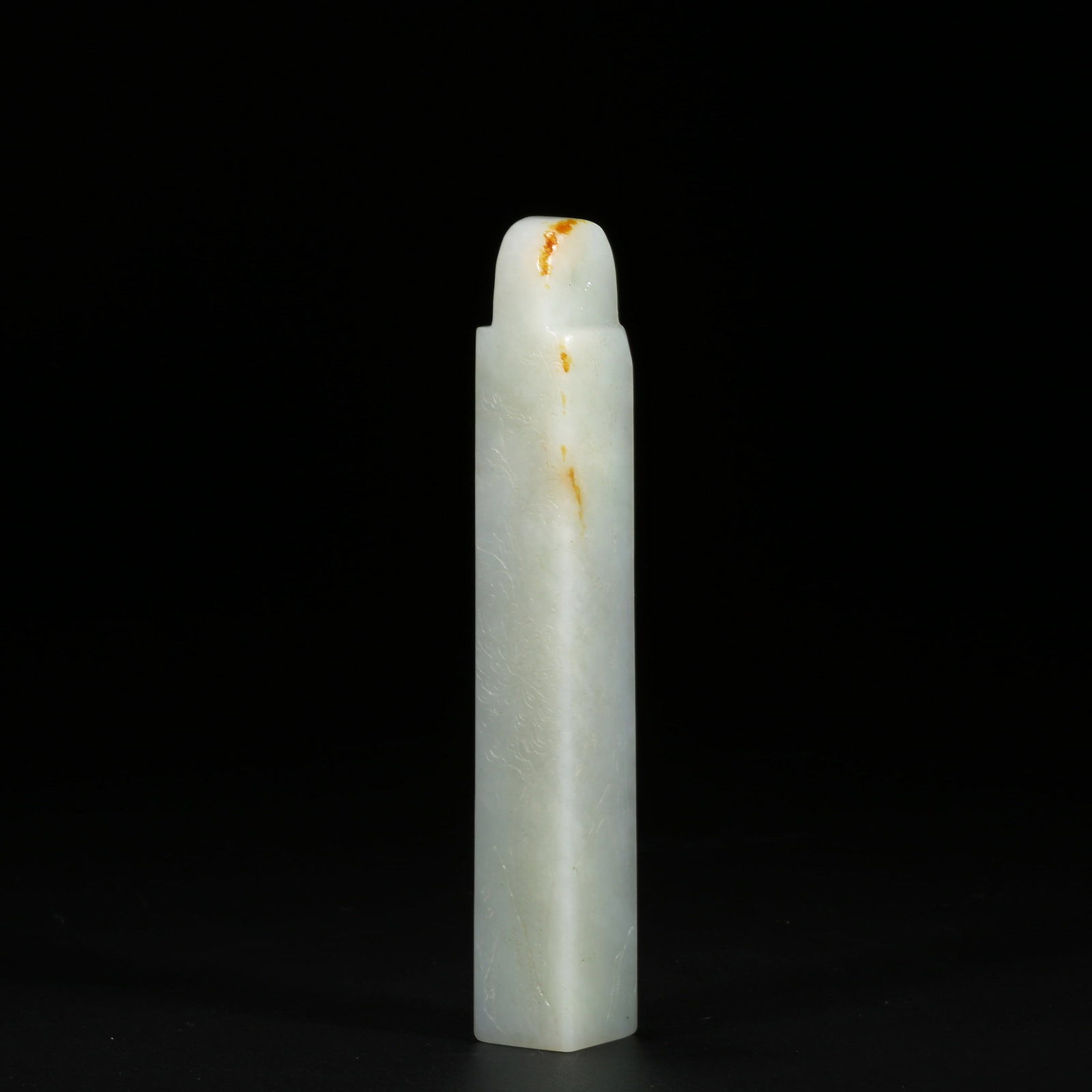 A HETIAN JADE FOUR GENTLEMEN PATTERN BRUSH HOLDER (1 of 9)