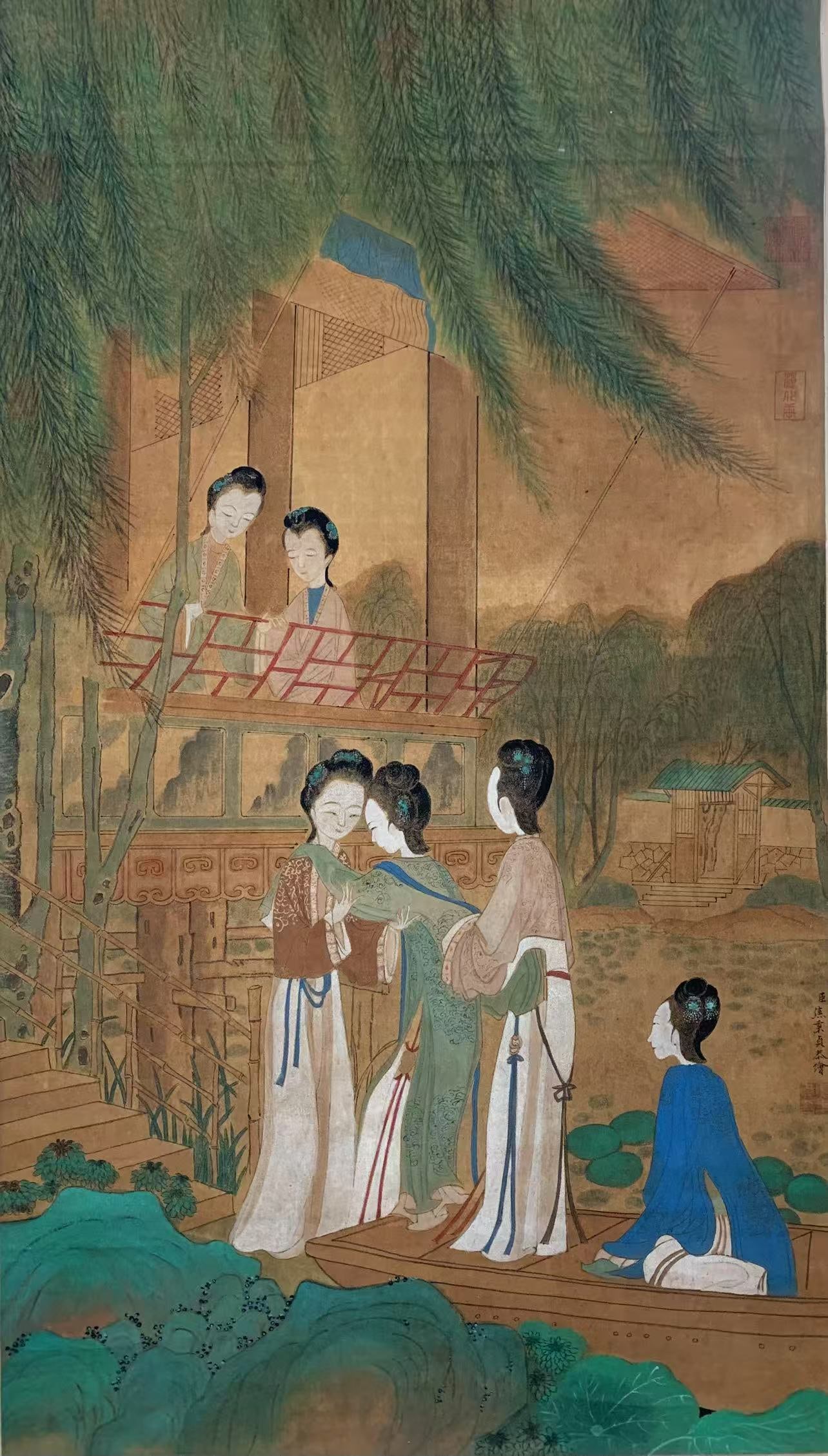 A FIGURE PAINTING ON PAPER BY JIAO BINGZHEN.焦秉貞 (1 of 6)