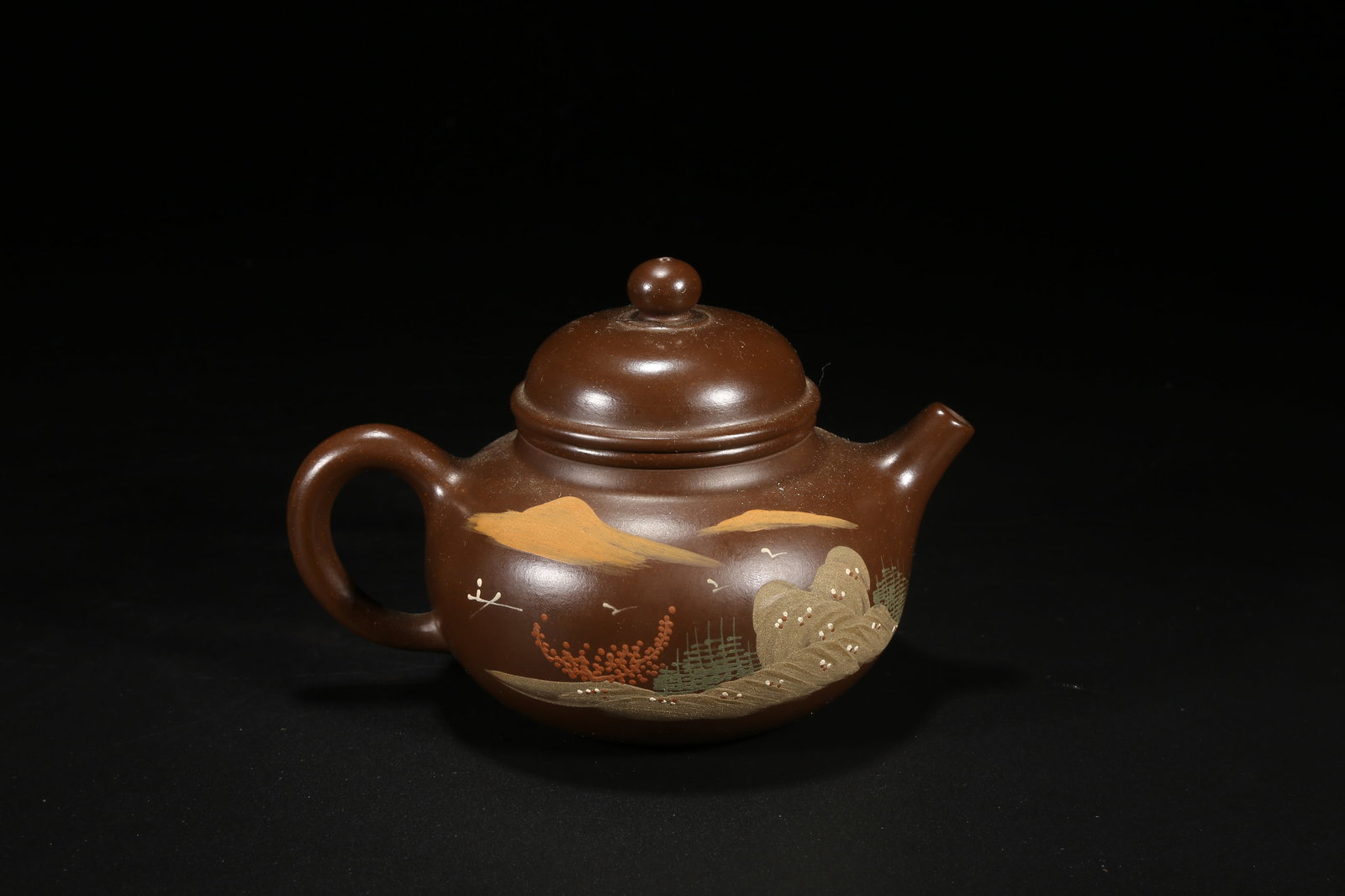 A ZISHA LANDSCAPE PATTERN TEAPOT - 6