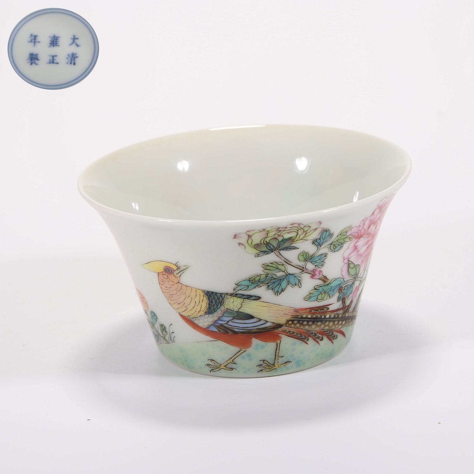 A FAMILLE-ROSE BIRD-AND-FLOWER CUP (1 of 9)