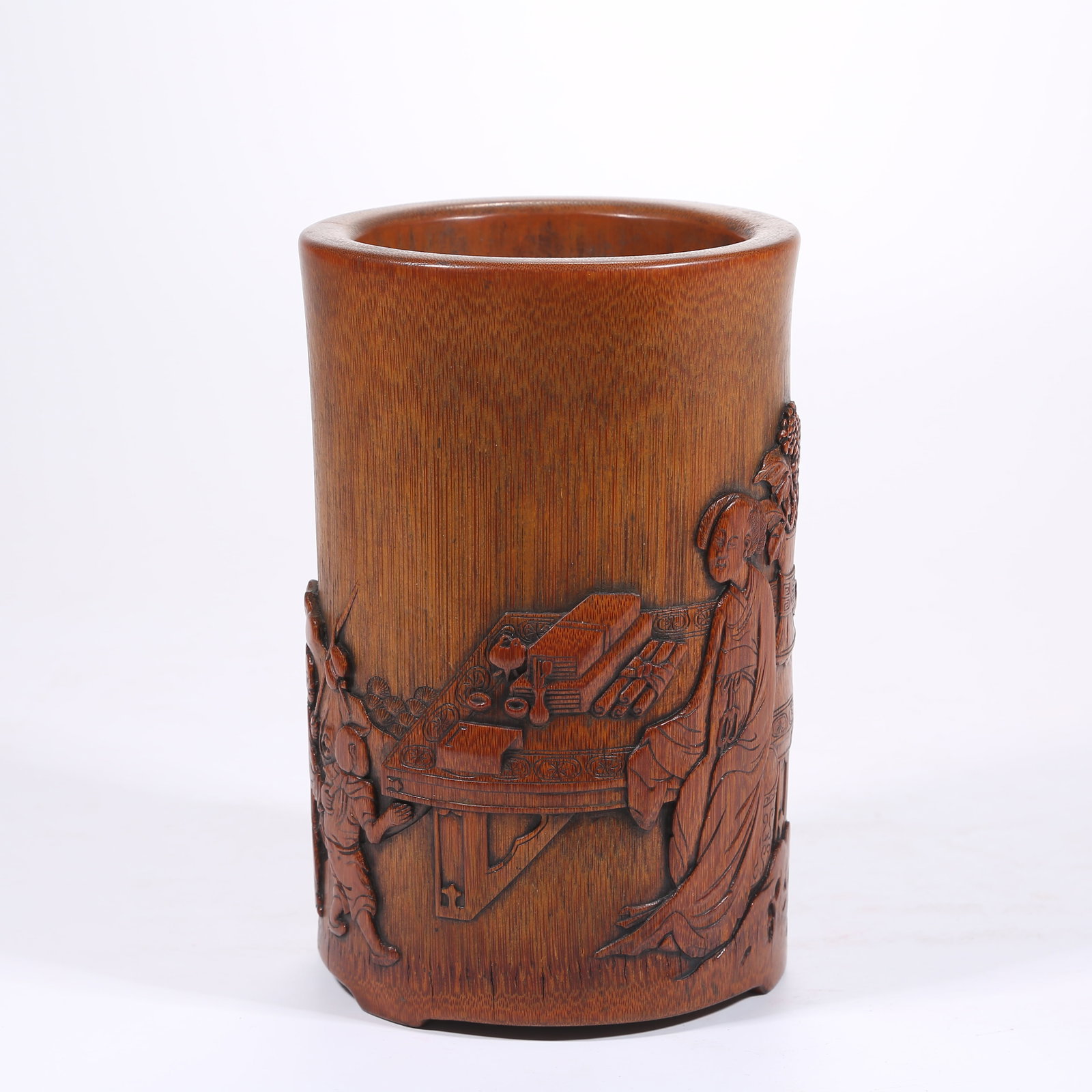 A BAMBOO CARVING BRUSH HOLDER WITH CHILDREN AT PLAY (1 of 9)