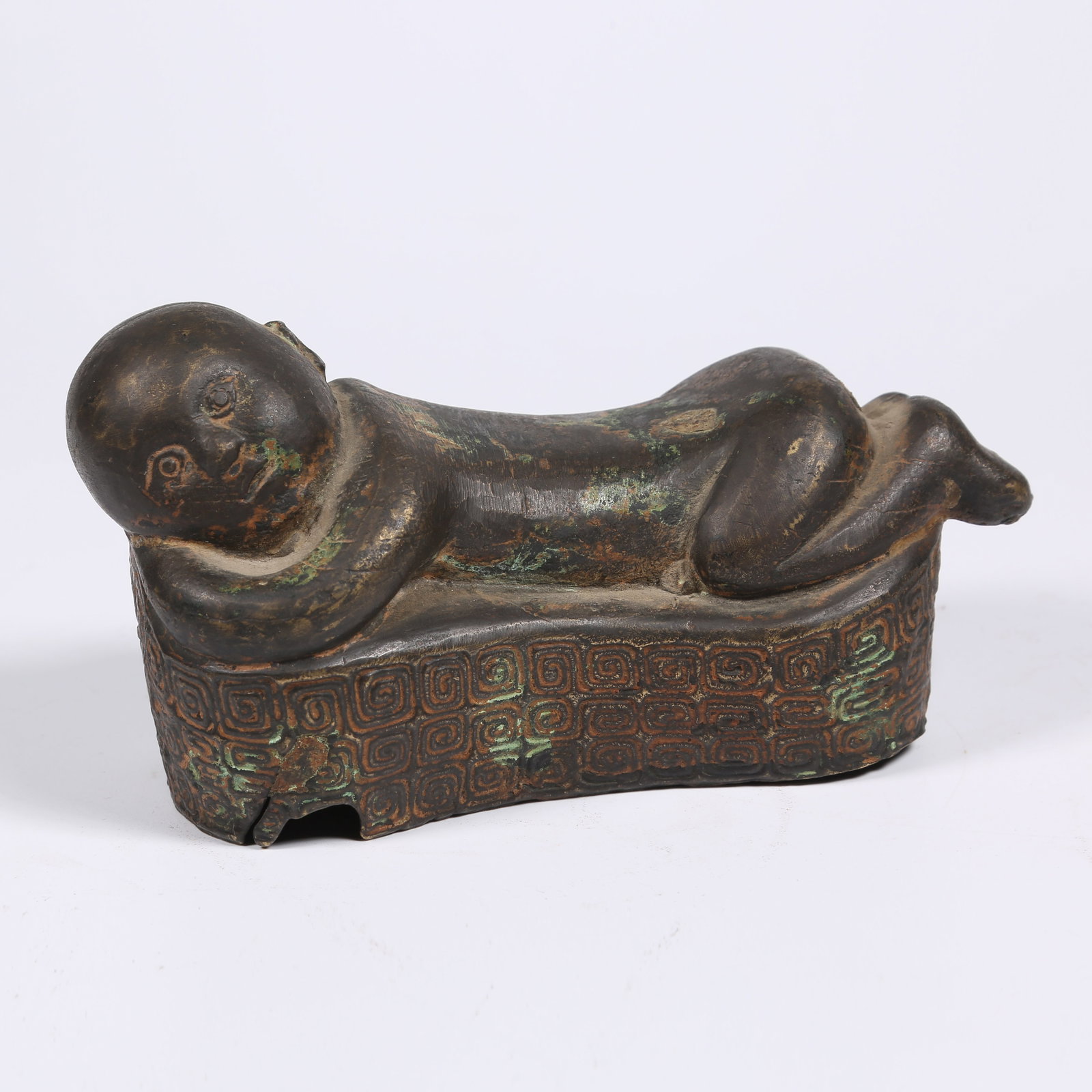 A BRONZE BOY FIGURE (1 of 8)